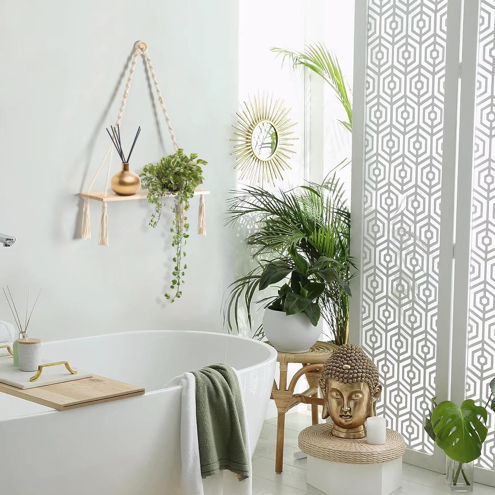 Betylifoy Etagere Murales 2PCS, Étagère Suspendue En Bois