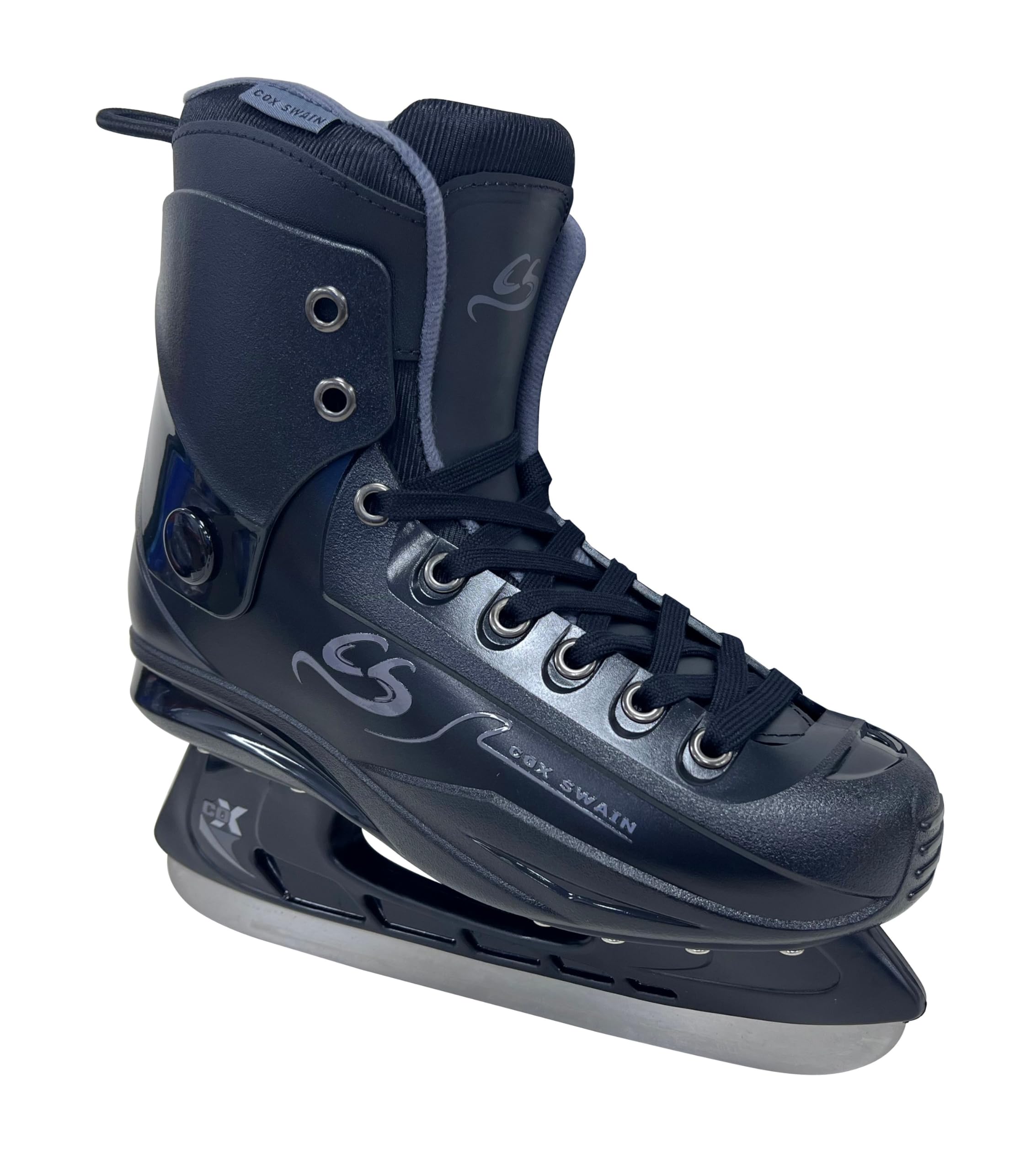 Cox Swain EIS Hockey Schlittschuhe Crew für Anfänger und Fortgeschrittene, Kinder und Erwachsene, Edelstahlkufe vorgeschliffen, Gr. 41