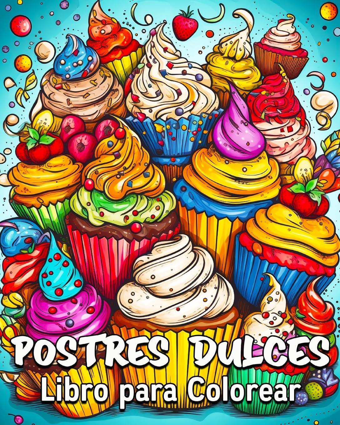 Postres Dulces Libro para Colorear: 40 Dibujos para Colorear, Gran Libro de Dulces para Colorear para Adolescentes