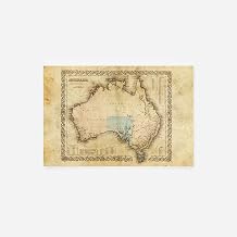 Vintage Map of Australia from 1850 Photo Print Poster Unique Gift Old Ancient Historic // Size: A5 (148 x 210 mm)