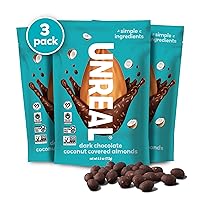 Vista 11 de UNREAL Almendras de chocolate negro - Certificado vegano, sin gluten, comercio justo, sin OMG, sin alcoholes de azúcar o soja (6 bolsas)