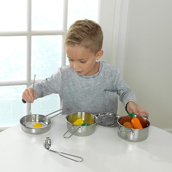 KidKraft Deluxe Cookware Set with Food, Gift for Ages 3+
