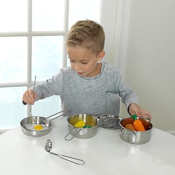 KidKraft Deluxe Cookware Set with Food, Gift for Ages 3+