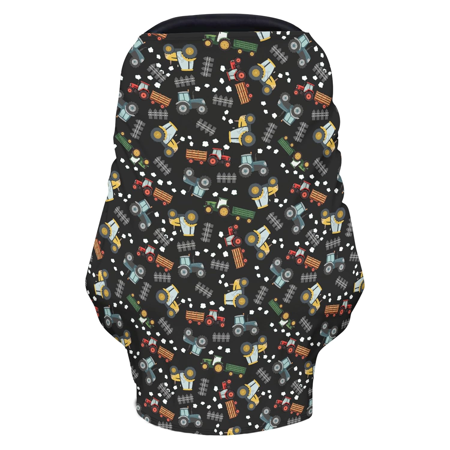 Vintage Farm Tractors Baby Car Seats Covers Colorful Farm Trucks Multi-Purpose Soft Nursing Cover for Breastfeeding Farmland Vehicle Infant Carseats Canopy Stroller Cover for Baby Boys Girls