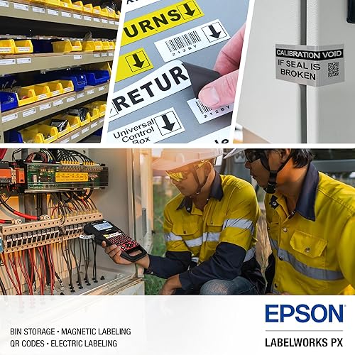 Miniatura 4 de LABELWORKS Epson Pool Guy Bundle - LW-PX700 Kit de etiquetadora industrial - Kit completo con accesorios y un cartucho de cinta 224VTBWPX y 224VTBYPX