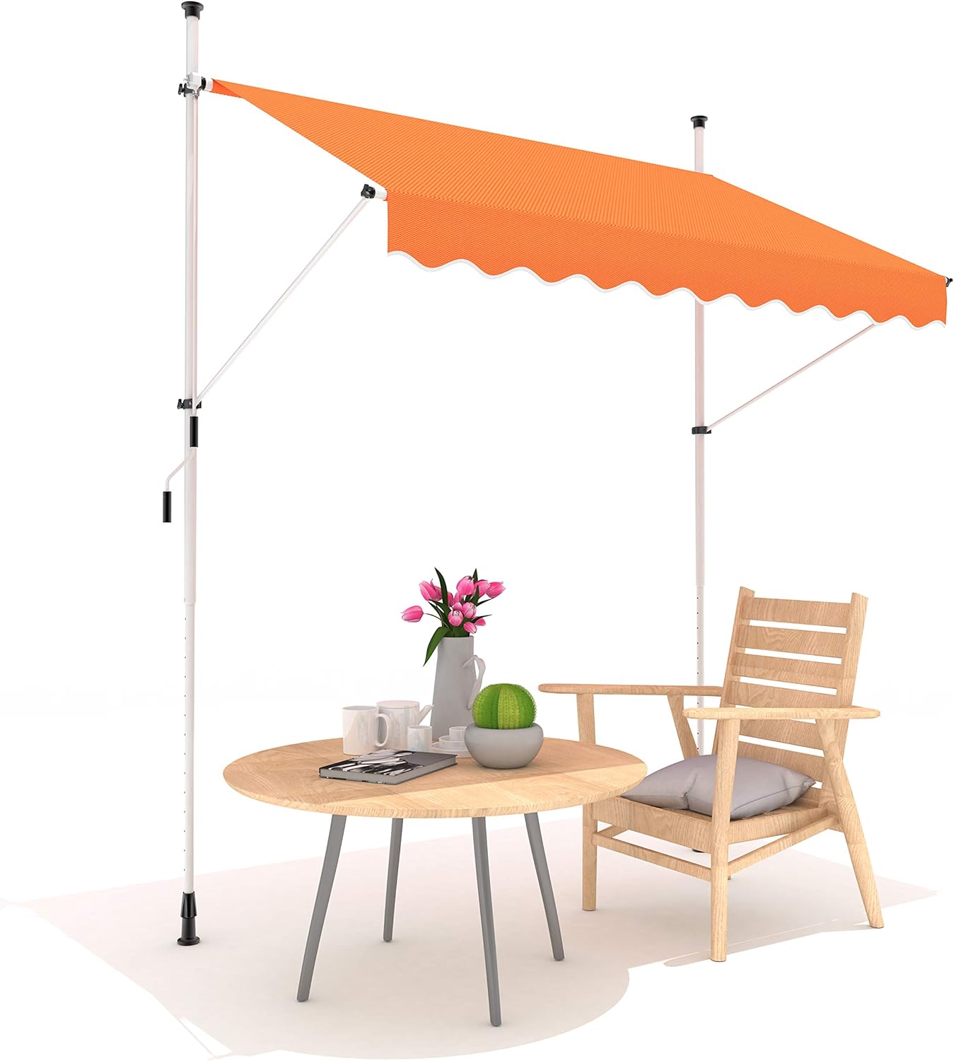 Primrose Balcony Manual Awning DIY Patio Clamp Awning Gazebo Canopy