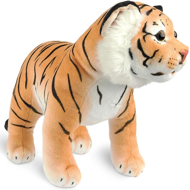 Foto 4 de 8 de BRUBAKER Peluche Tigre - 30 cm Peluche - Cachorro Peluche Animal, Felino Grande, de Pie - Peluches para Niños
