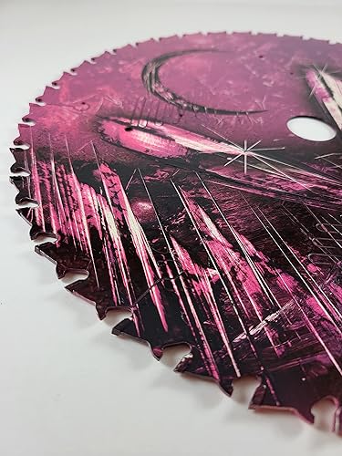 Miniatura 8 de Double Sided Saw blade Painting in Purple Colors of Fantasy Landscape scenes Flip Sides by artist Jason Girard