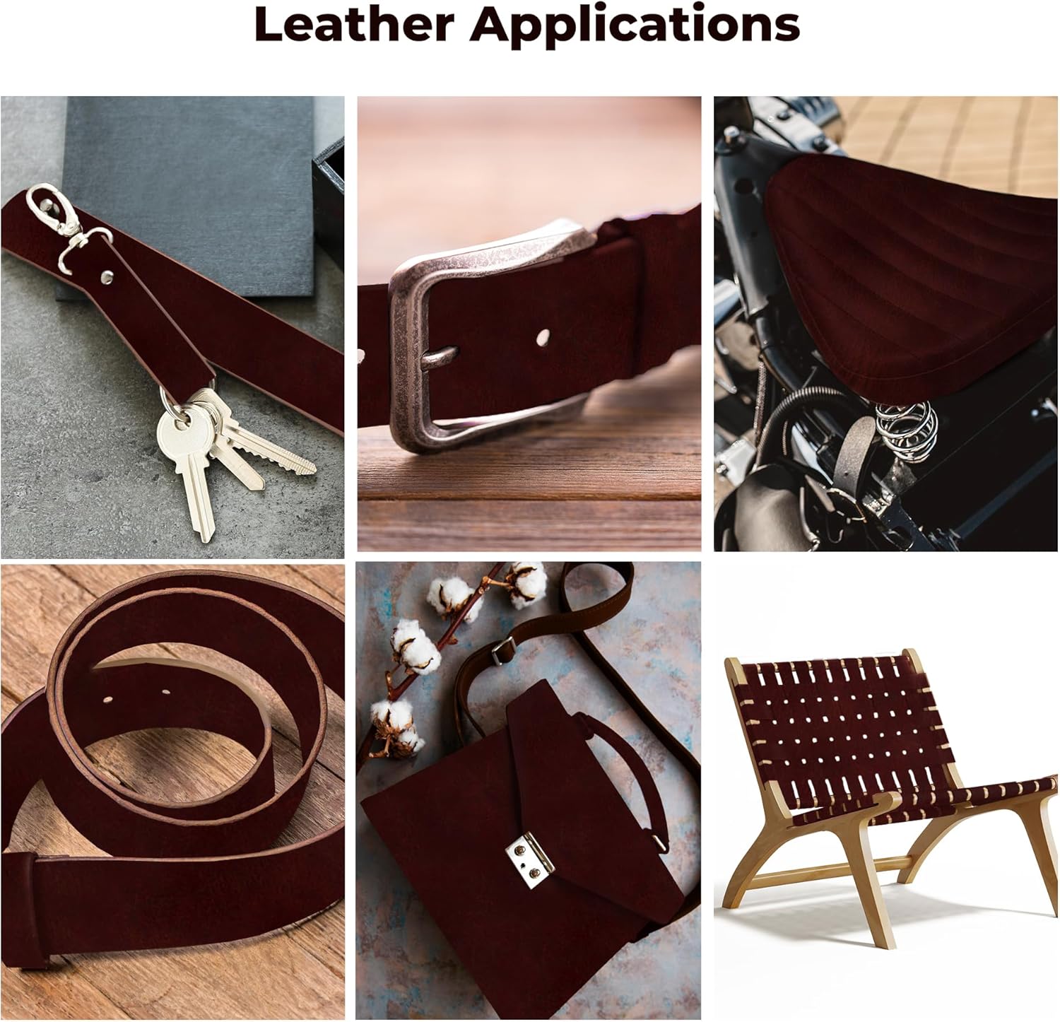 ELW 9-10 oz (3.6-4mm) Latigo Leather Belt Grade Straps & Strips | Size: 1.5"x84" (3.8x213cm) | Cognac | Full Grain Cowhide, Heavy Duty Holsters, Sheathes, Harness, Saddle, Guitar Straps, DIY Crafts
