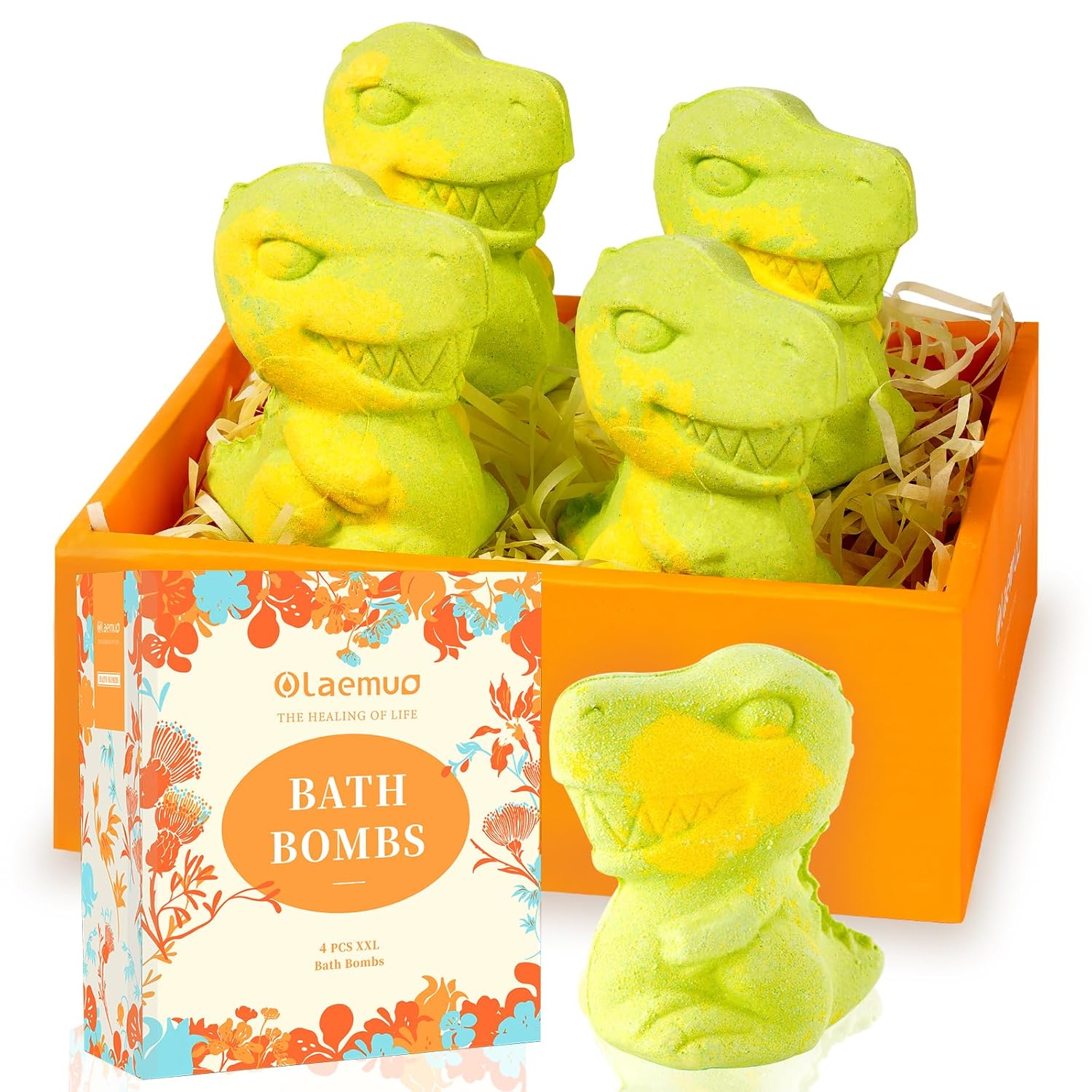 Olaemuo Dinosaur Bath Bombs Gift Set for Kids, 4ct4.3oz