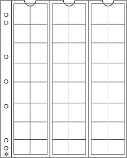 Leuchtturm Feuilles Numismatiques NUMIS, 48 compartiments jusqu'à 17 mm Ø