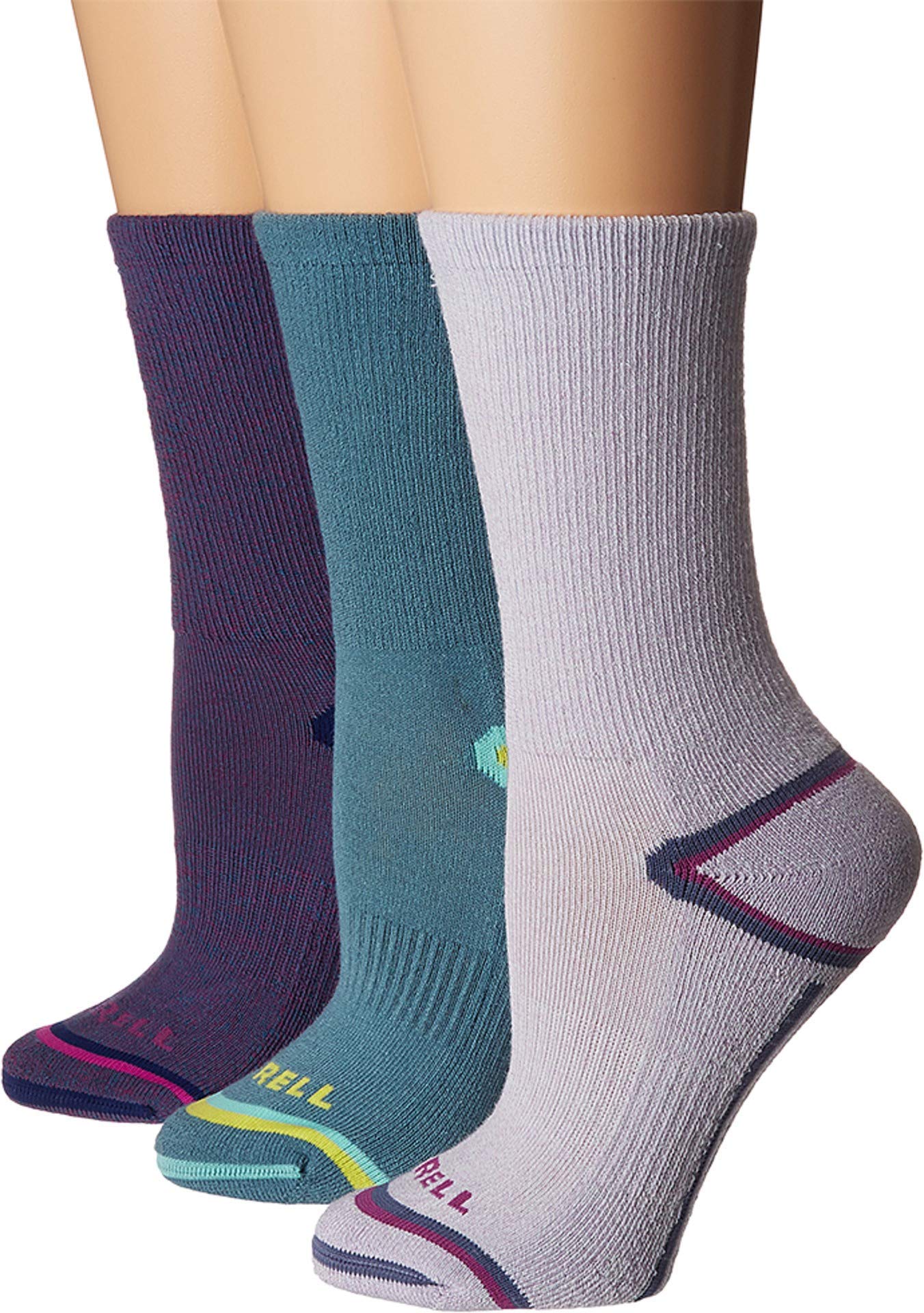 Merrell Women's 3 Pack Performance Hiker Socks (Low Cut Tab/Quarter/Crew)