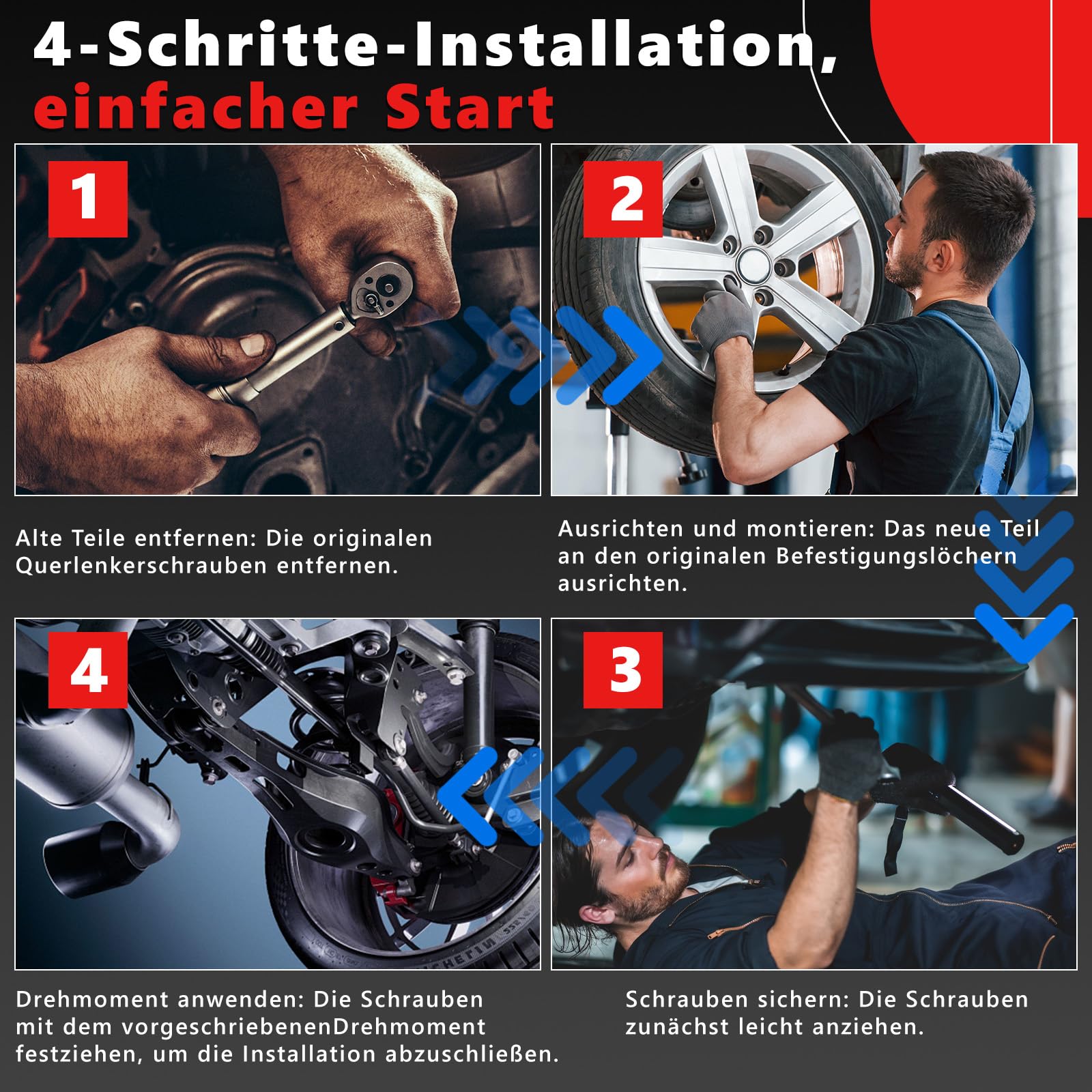 Querlenkerlager mit Halter Lagerbock Vorne Unten Hinten Rechts/Links für VW Passat B6 B7 Tiguan 5N Audi Q3 8U CC, Ersetzt OE# 3C0199231D 3C0199231E 3C0199231F 3C0199231A - 2 Stück