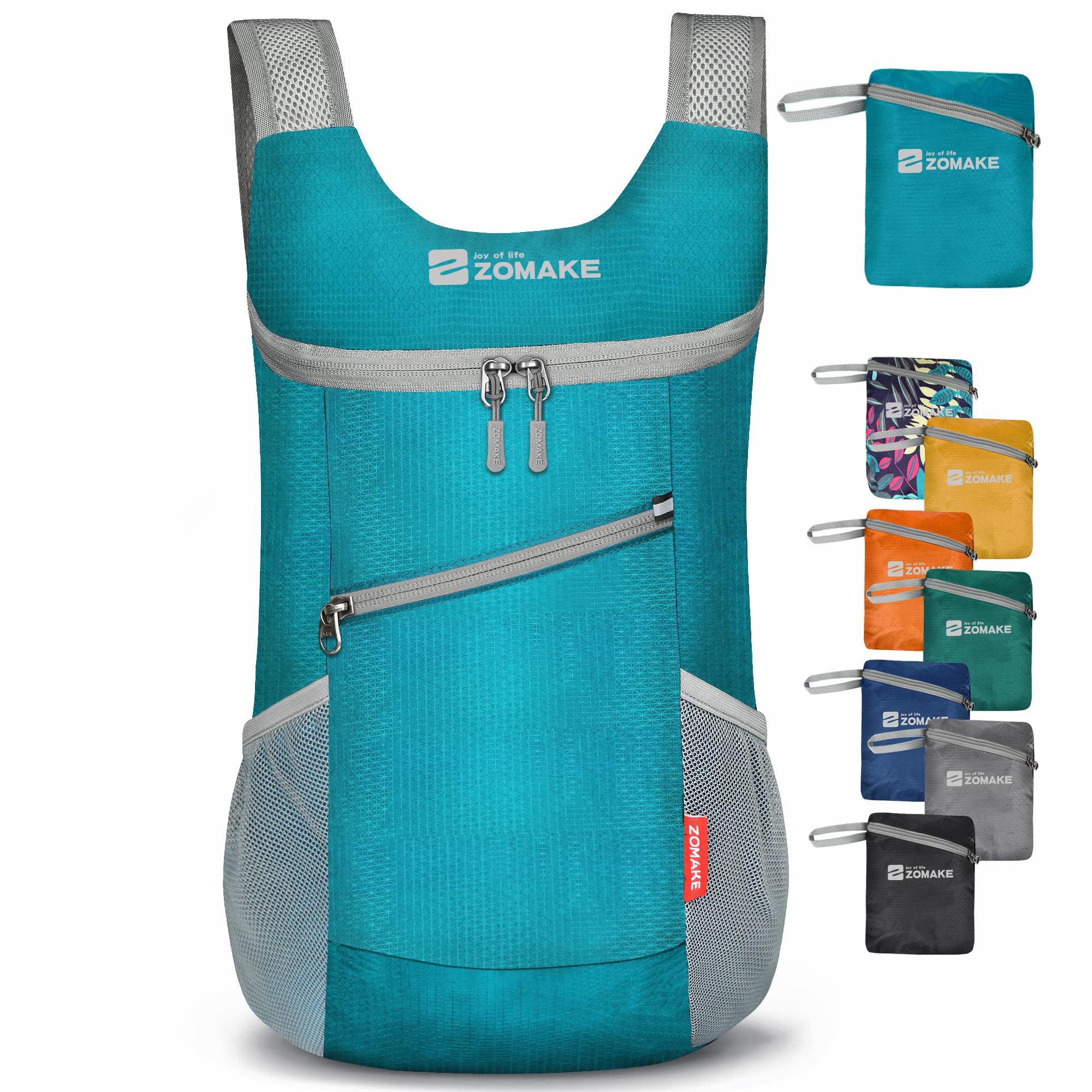ZOMAKE Foldable Backpack Lightweight Packable, Hiking Daypack Water Resistant, Small Travel Bag Nylon Outdoor Sports Camping Rucksack Walking Trekking for Men Women Seniors