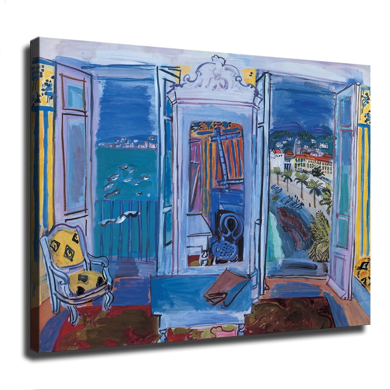 The Open Window 1928By Raoul Dufy Poster Canvas Print Art Decoration Wall Art Painting Print Modern Aesthetic Suitable for Living Room, Bedroom Decoration, Framed or Unframed (08×10inch Unframed)