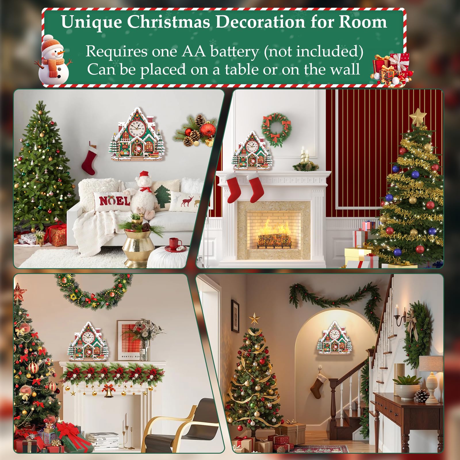 Lilcubics 3D Wooden Puzzles for Adults Model Kits Christmas Snowhouse Clock - Image 4