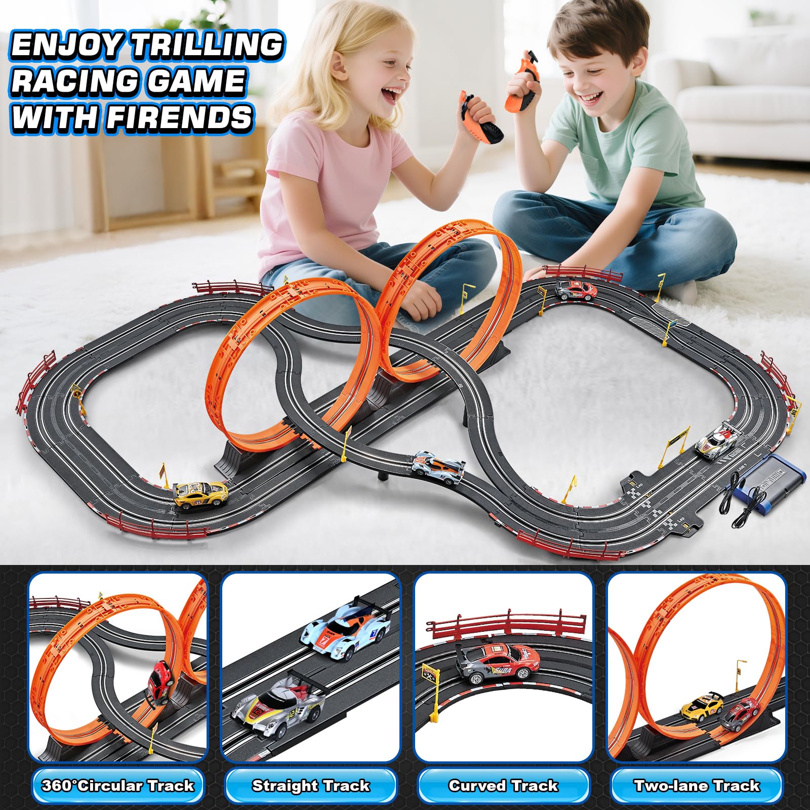 Race Tracks For Kids Ages 4-8 Slot Car Race Track Sets For Kids