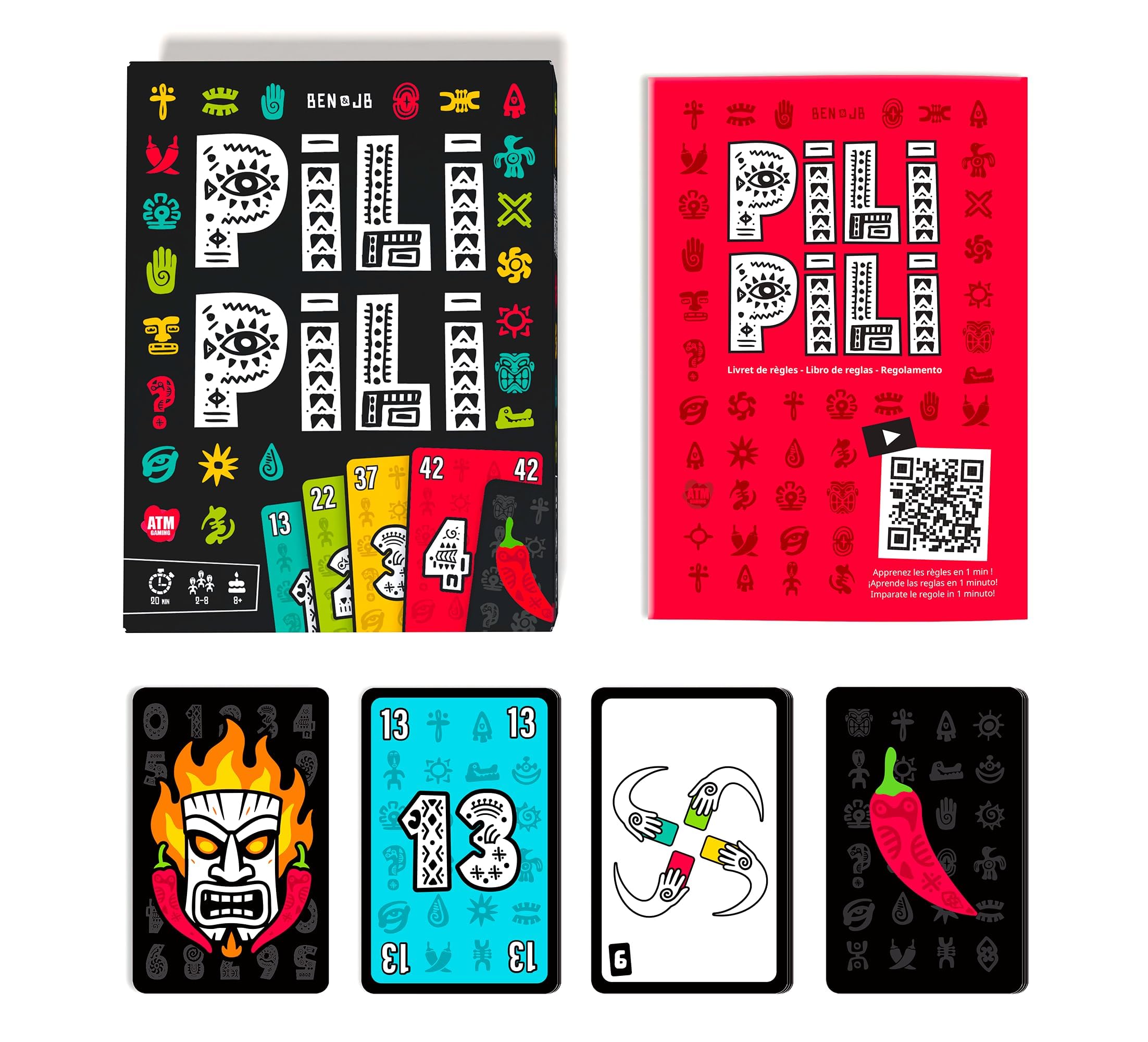 ATM Gaming PILI PILI - Gioco da Tavolo - Vincitore del Premio Giocattolo dell’Anno 2025 - Gioco di Carte Tattico e Divertente - 2-8 Giocatori - 20 Min - Idea Regalo Originale