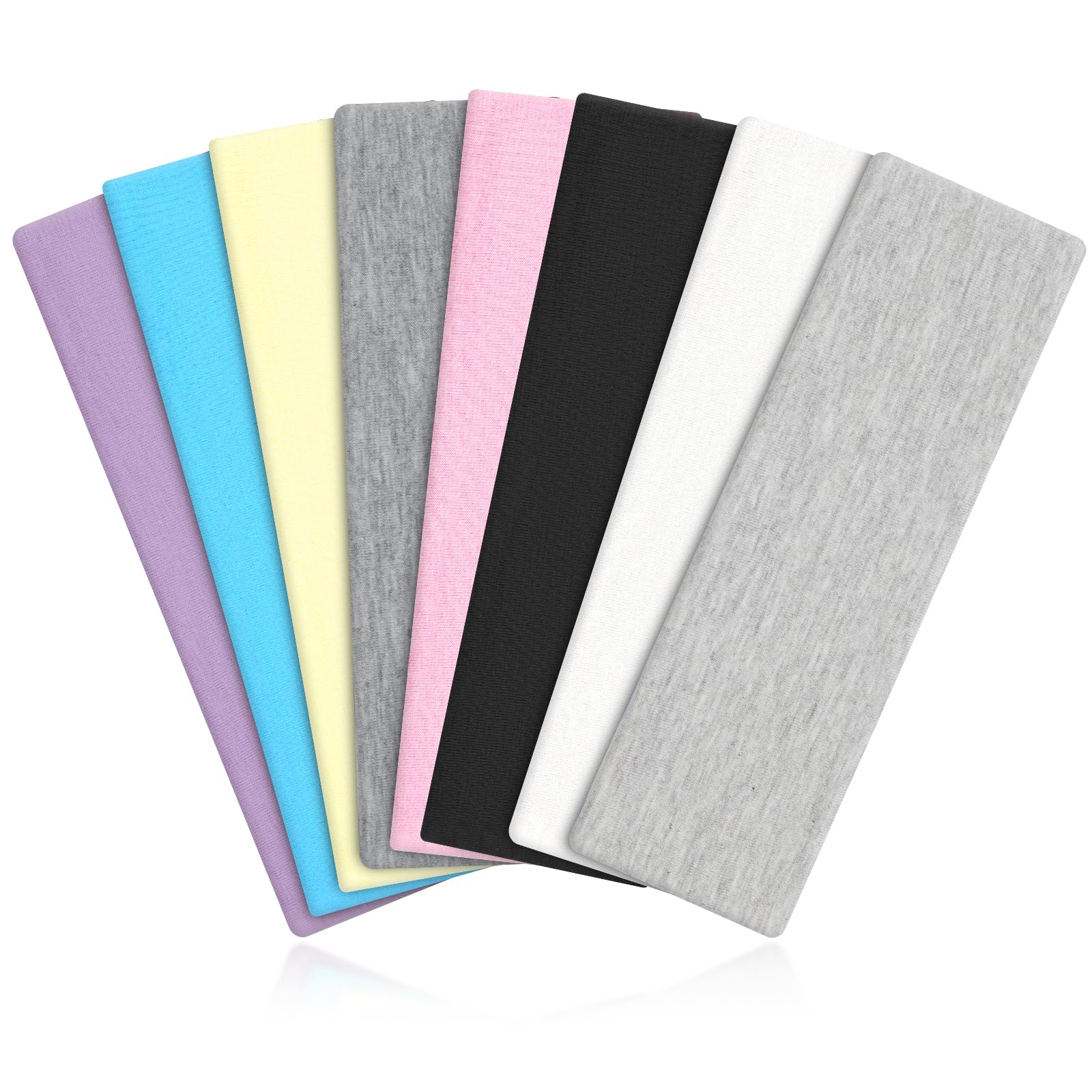 Flintronic 8 Pezzi Fasce sportive, Fasce Elastiche Morbide e Alla Moda per Capelli Donna e Uomo, Antisudore Antiscivolo per Sport, Yoga, Corsa, Multicolore