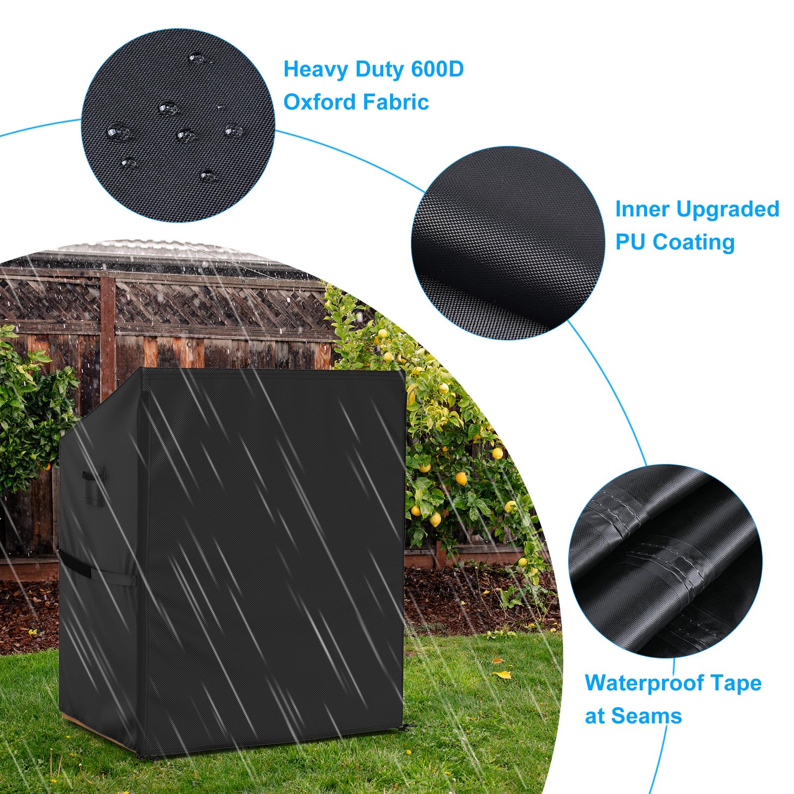 Copertura Per Sedia A Sdraio Qwork - Tessuto Oxford 420D Con PVC, Impermeabile, UV Resistant - Foto 7