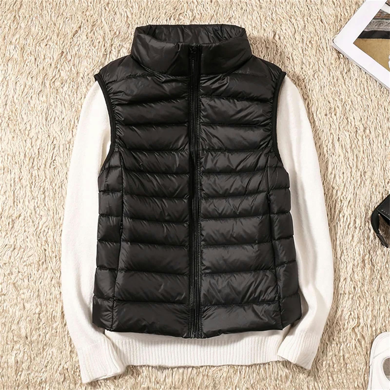 MdybF Chaleco Mujer Chaleco Térmico De Invierno Chaqueta Cuello Alto Chaleco Sin Mangas De Invierno Chaleco Corto