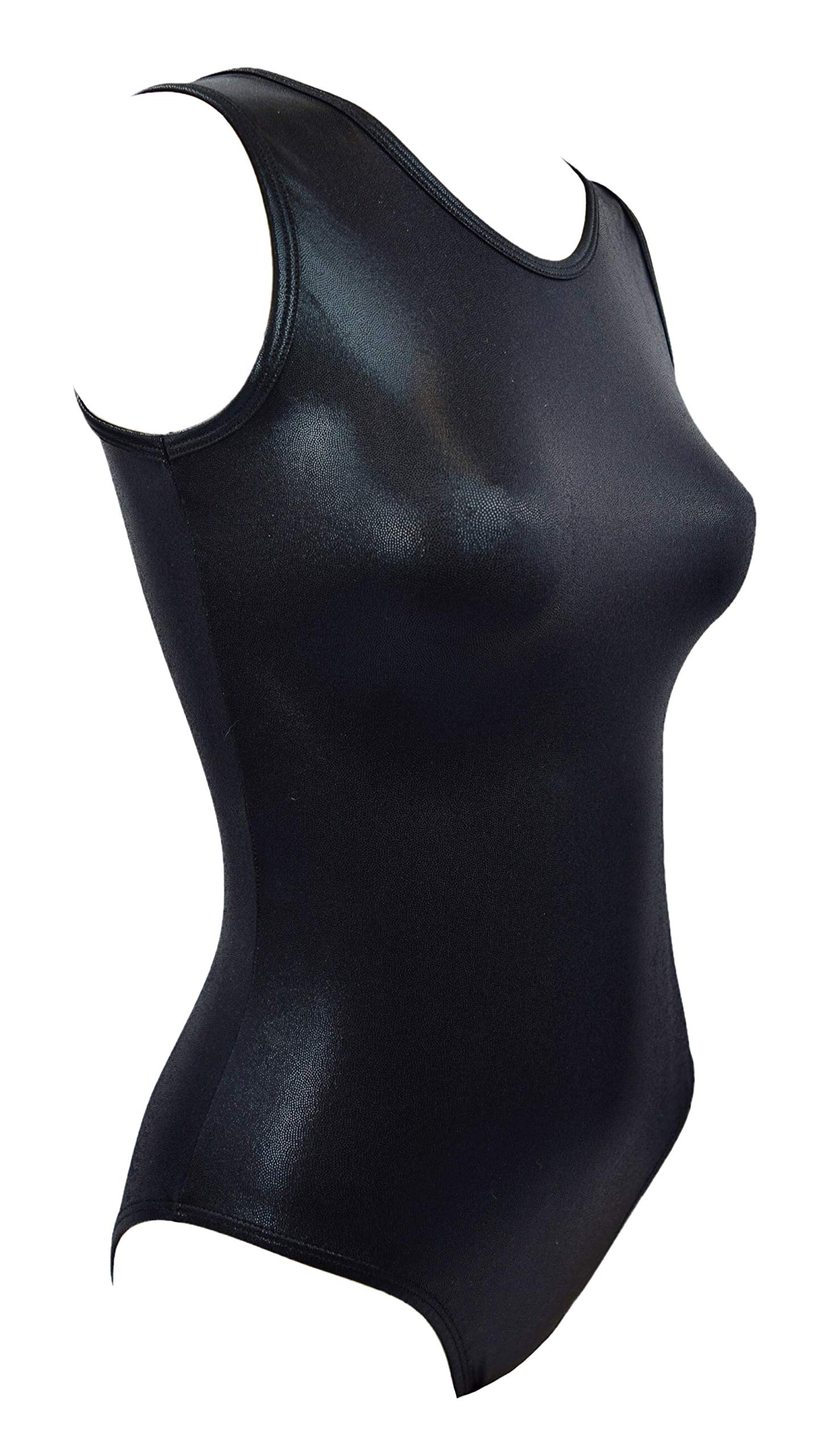 Sookie ActiveMetallic Sheen Classic Tank Leotard (Deep Black, Ladies - Small)