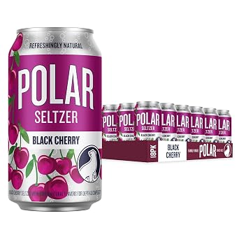 Polar Seltzer Water Black Cherry, 12 fl oz cans, 18 pack