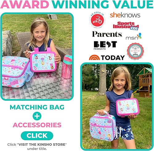 Miniatura 94 de Kinsho - Lonchera bento infantil, 5 secciones para control de porciones, bandeja de plástico desmontable sin bisfenol A, para niños preescolares