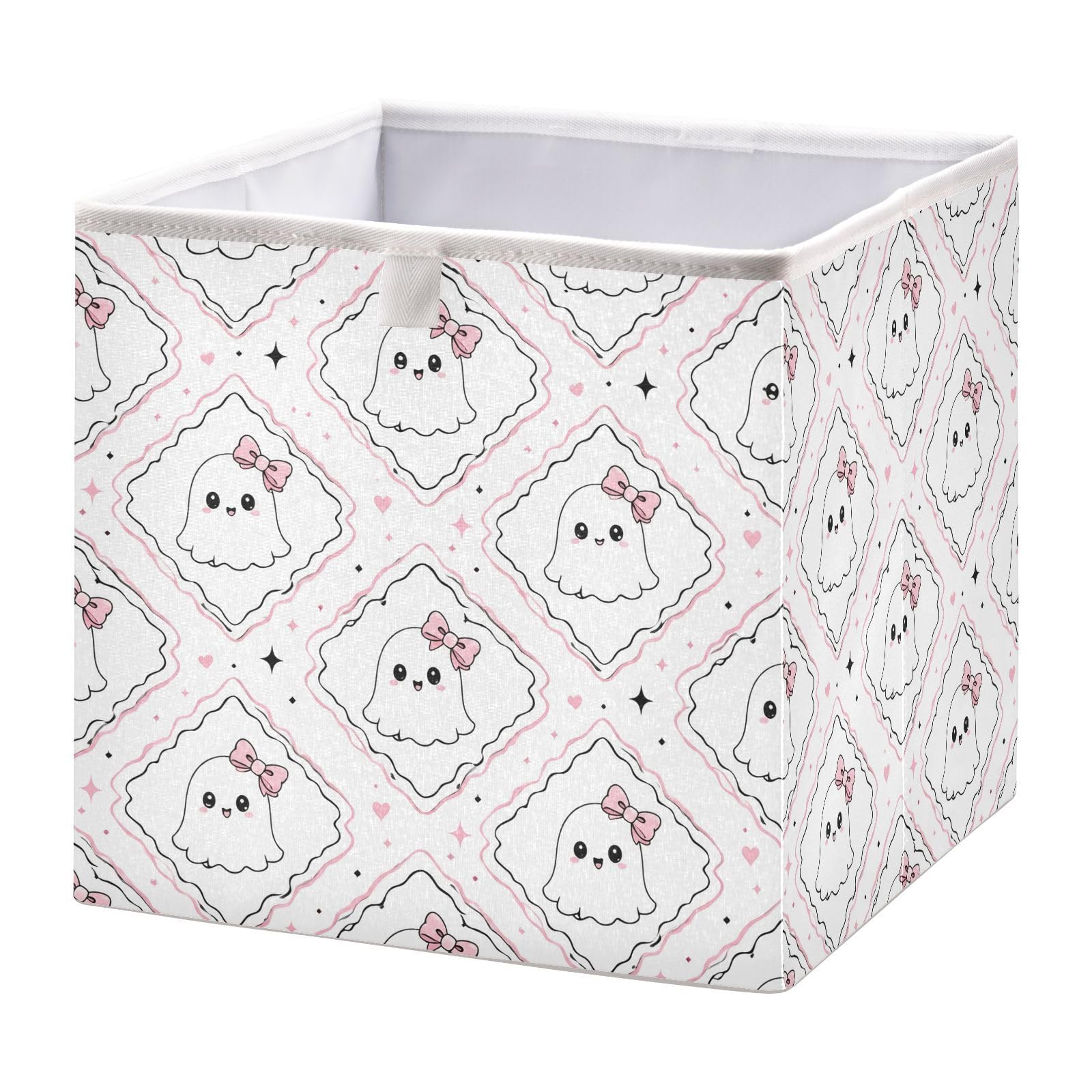Ewusp Halloween Boo Cube Storage Boxes 28x28 cm Foldable Closet Organiser Bin Holiday Basket Baby Basket for Nursery Bedroom Office