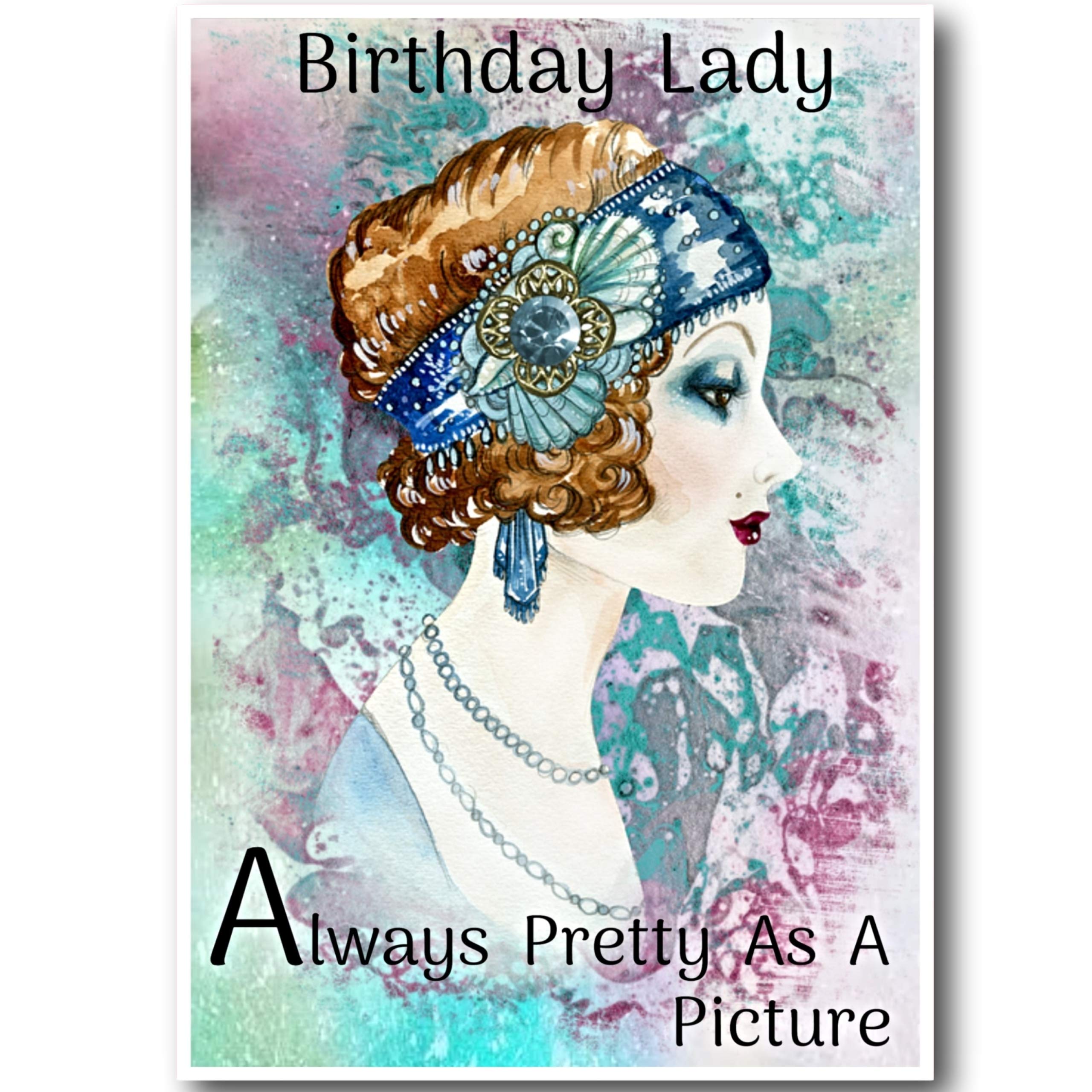 Buy Art Deco Birthday Card, Art Deco Lady, Art Deco Card, 1920s Art