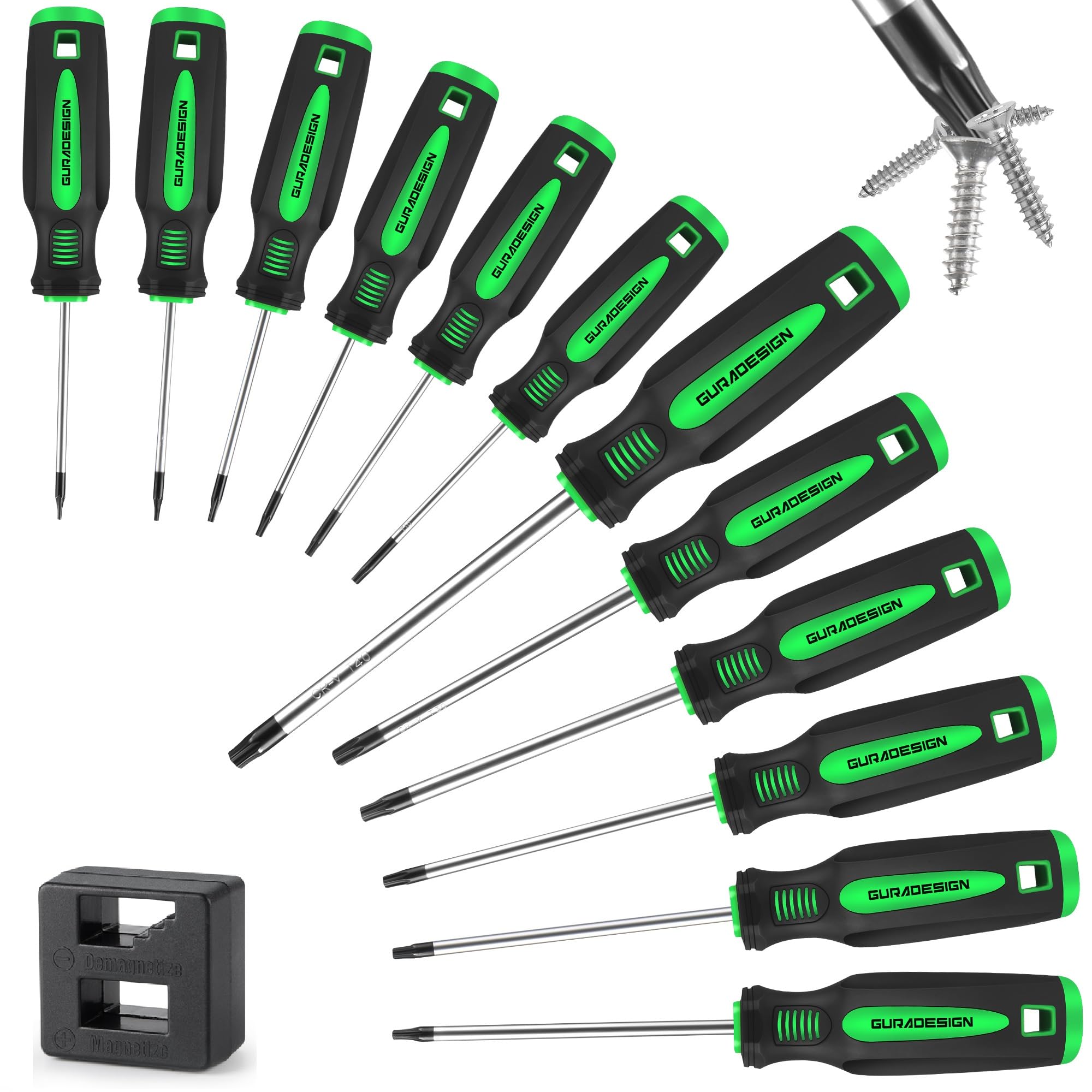 13 Pieces Magnetic Torx Screwdriver Set ，T5 -T40 Star Screwdrivers
