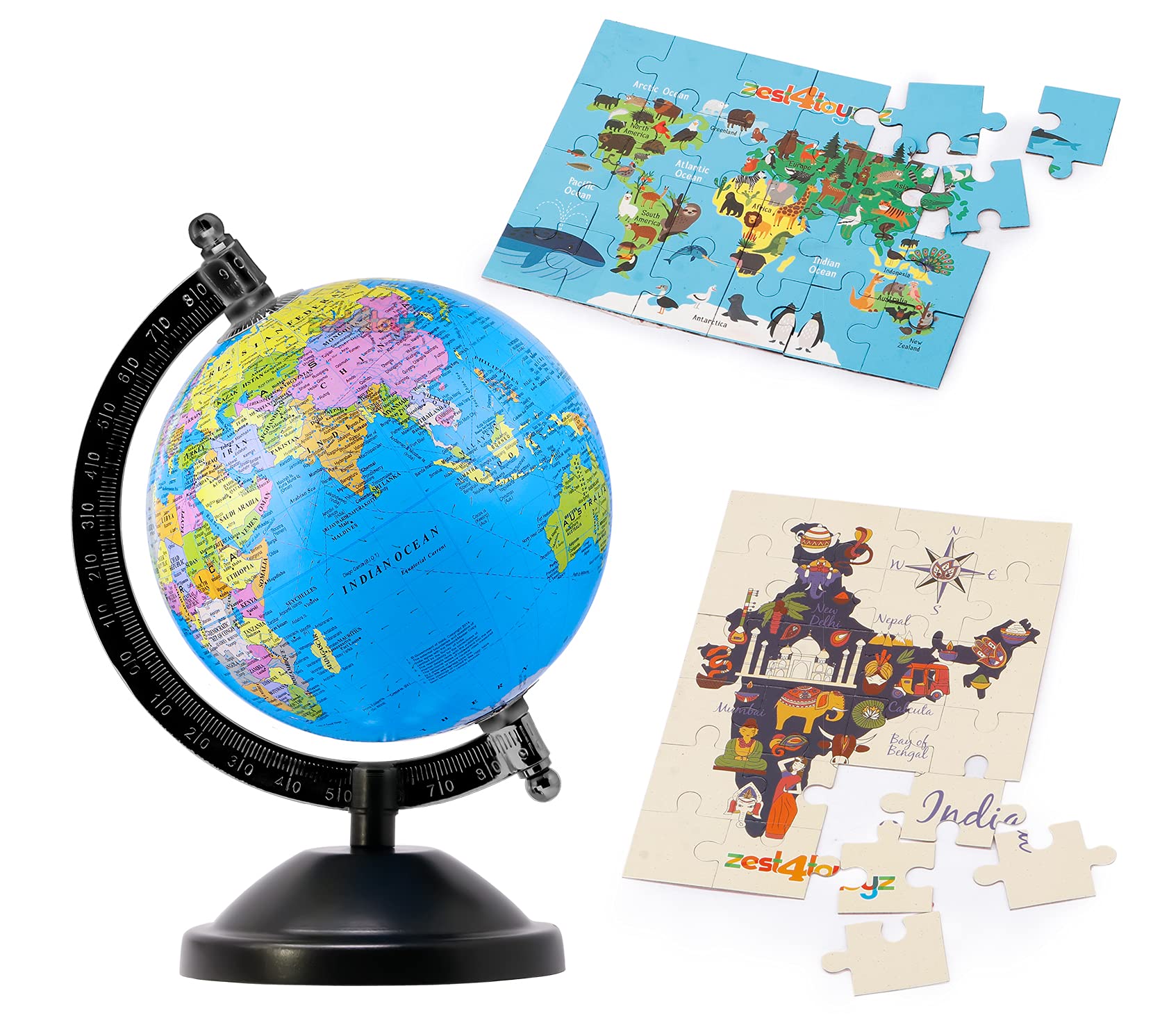 zest 4 toyz Globe For Kids STEM STEAM Educational World Globe Black Base With 2 Pcs of Puzzle Map For Kids For Kids/Political Globe/Office Globe/Globes for Students (B09FGDYGCF) Amazon Price History, Amazon Price Tracker