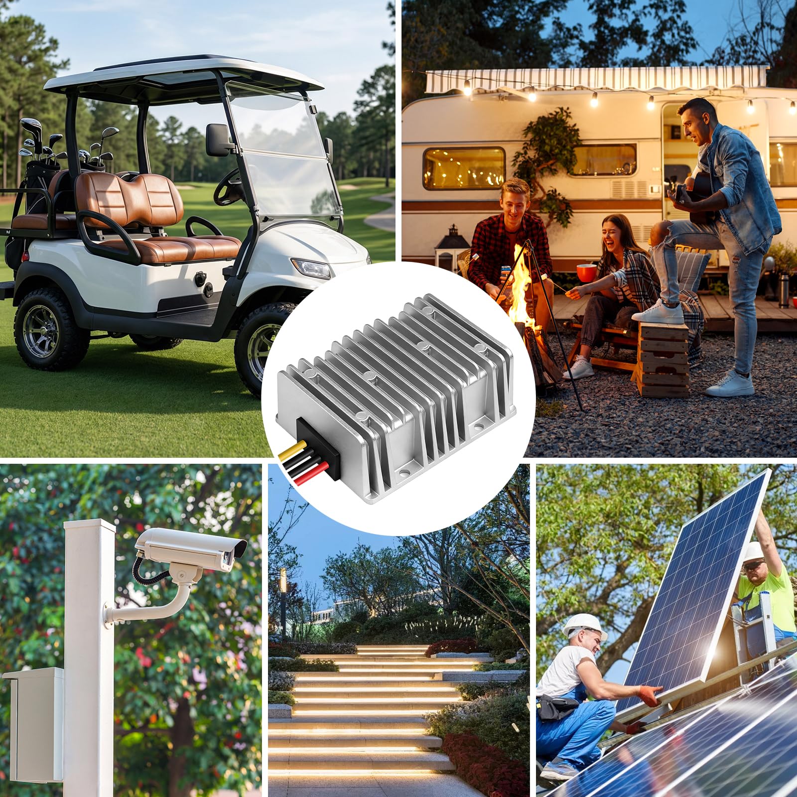 Convertidor de 36 V, 48 V a 12 V, 30 A, 360 W, impermeable, DC-DC, reductor de voltaje con fusible, transformador de fuente de alimentación para carrito de golf, carretilla elevadora, coche