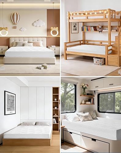 Miniatura 7 de Vipbear Colchón individual de 5 pulgadas, colchón de espuma viscoelástica con gel de enfriamiento, alivia la presión con soporte firme medio,