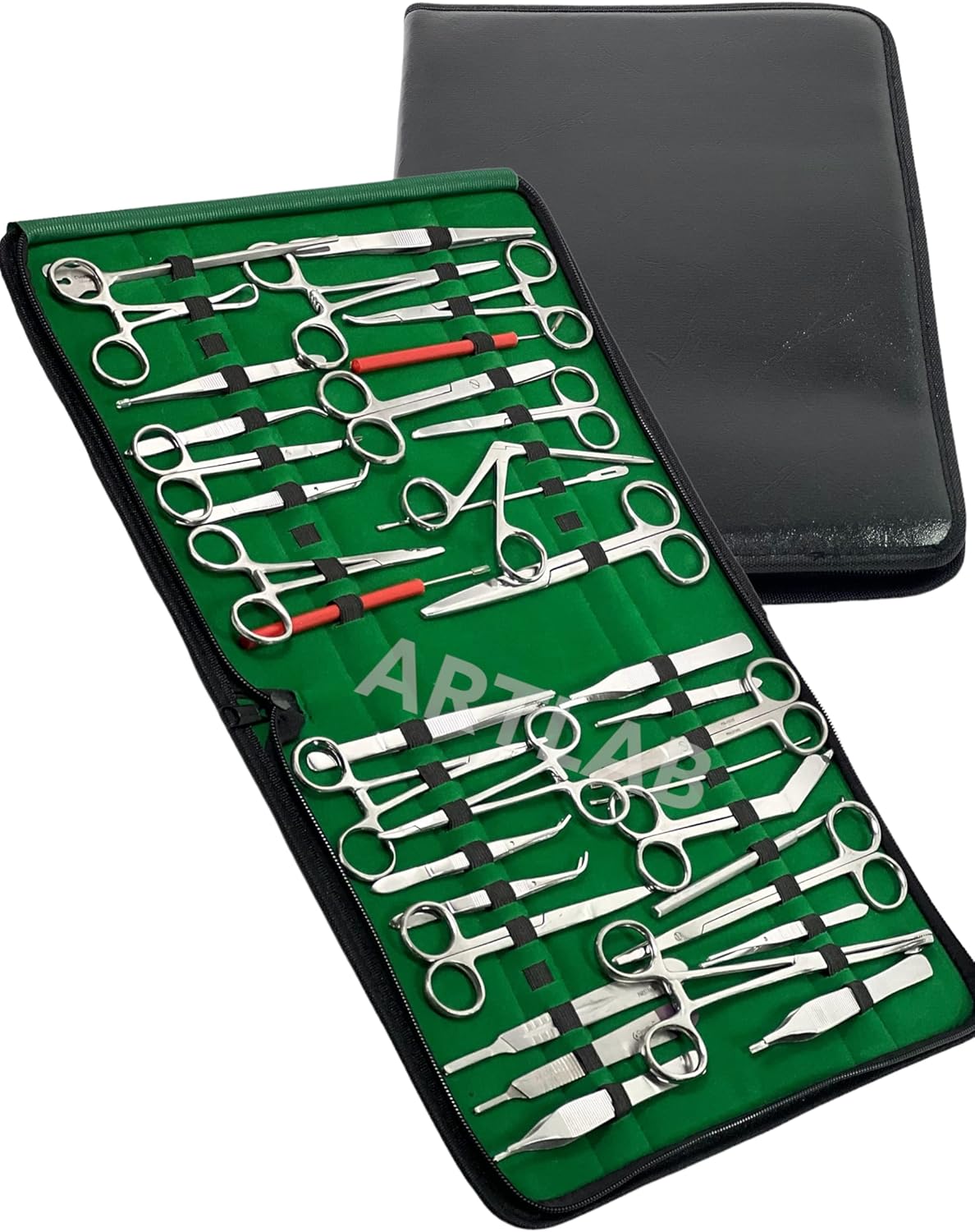 New 177 PCS Advanced Premium Instruments Kit | Scissors | Needle Holder | Hemostat Foceps | Tweezers Forceps | Scalpel Hanlde Blades | Backhaus Towel Clamp | Veterinary Instruments with Carrying Case