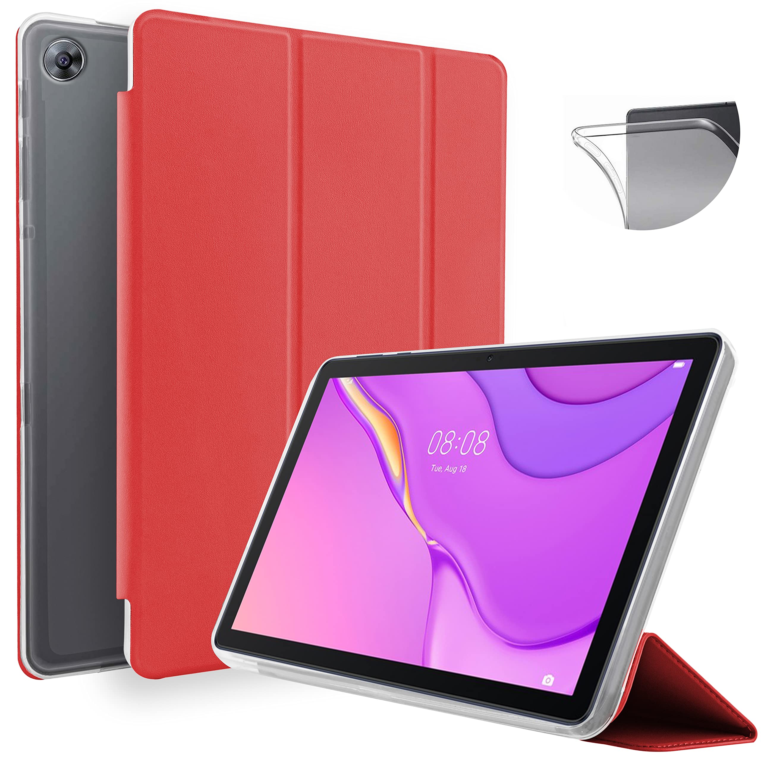 CaseFun Custodia per Huawei MatePad T10S T10 2020 tablet Sottile PU Pelle Albero della vita Modello Flip Portafoglio Custodia Cover antiscivolo con portamatite, Huawei MatePad T 10S / T 10 Blu
