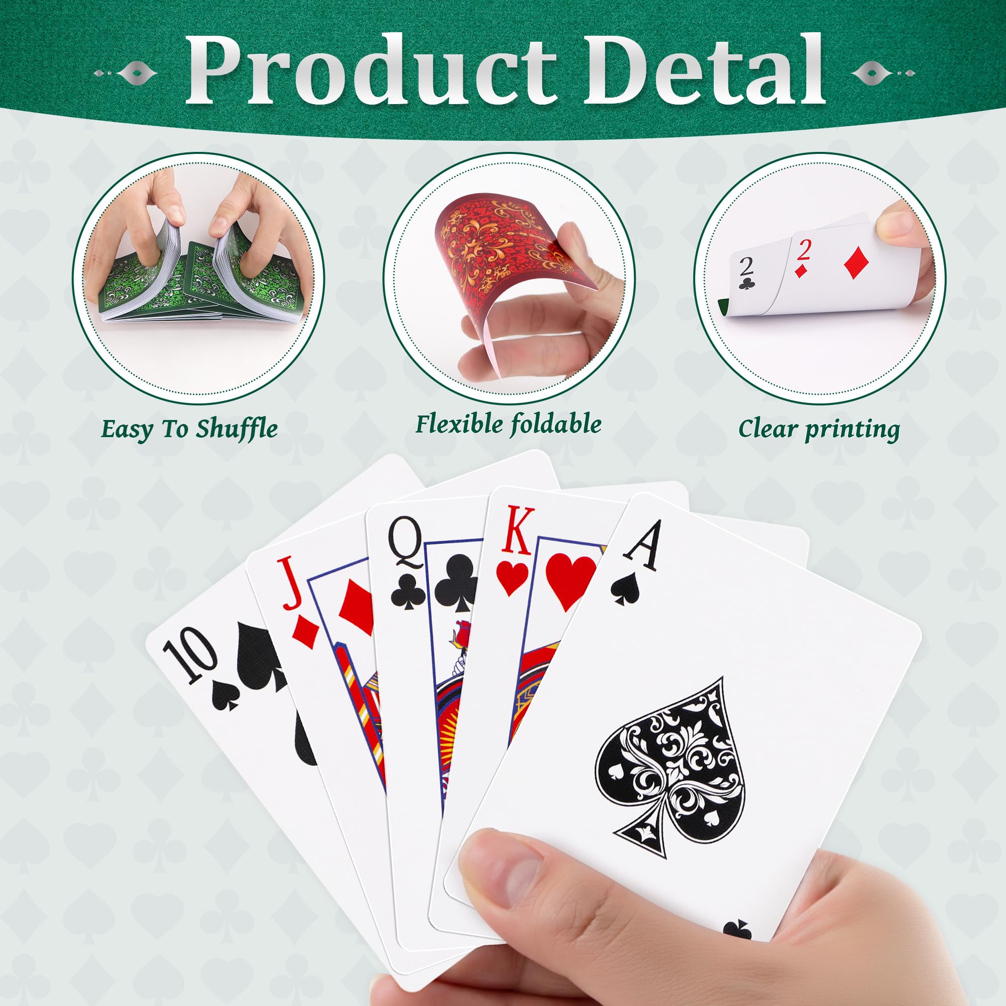 Aomaic Playing Cards 2 Pack Standard Index Playing Card Premium Poker Set Card Games for Adults Deck of Playing Cards for Travel Camping Family Games Night Party Games - Image 3
