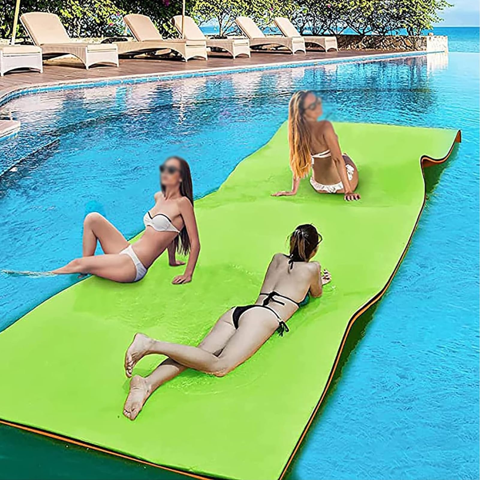 Tappetino Galleggiante Acquatico,Materassino Galleggiante Resistente agli Strappi con Dispositivo di Ormeggio E Cinghie di Aggancio