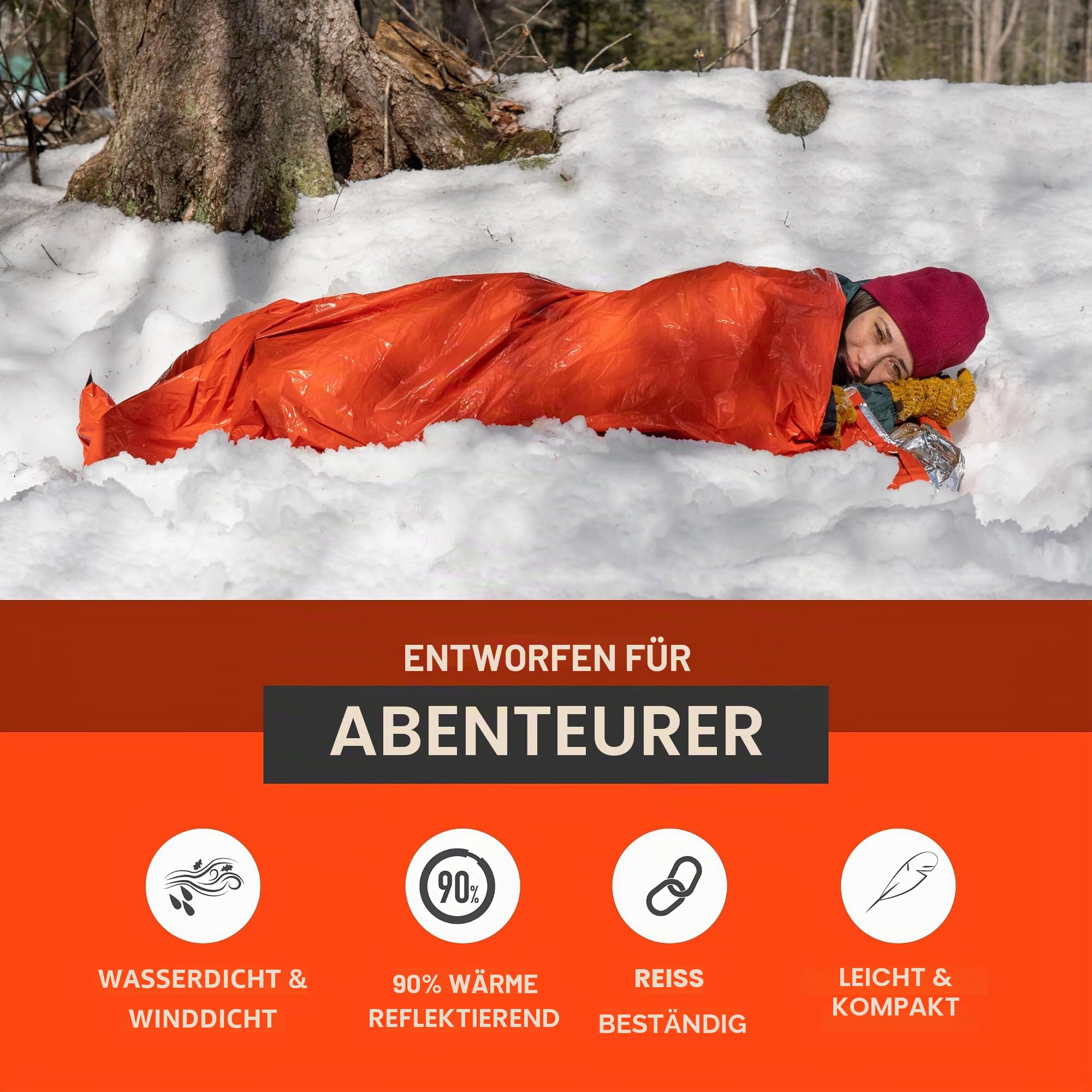 Survive Outdoor Longer Emergency Bivvy Bag Erwachsene Unisex, Orange, Standard