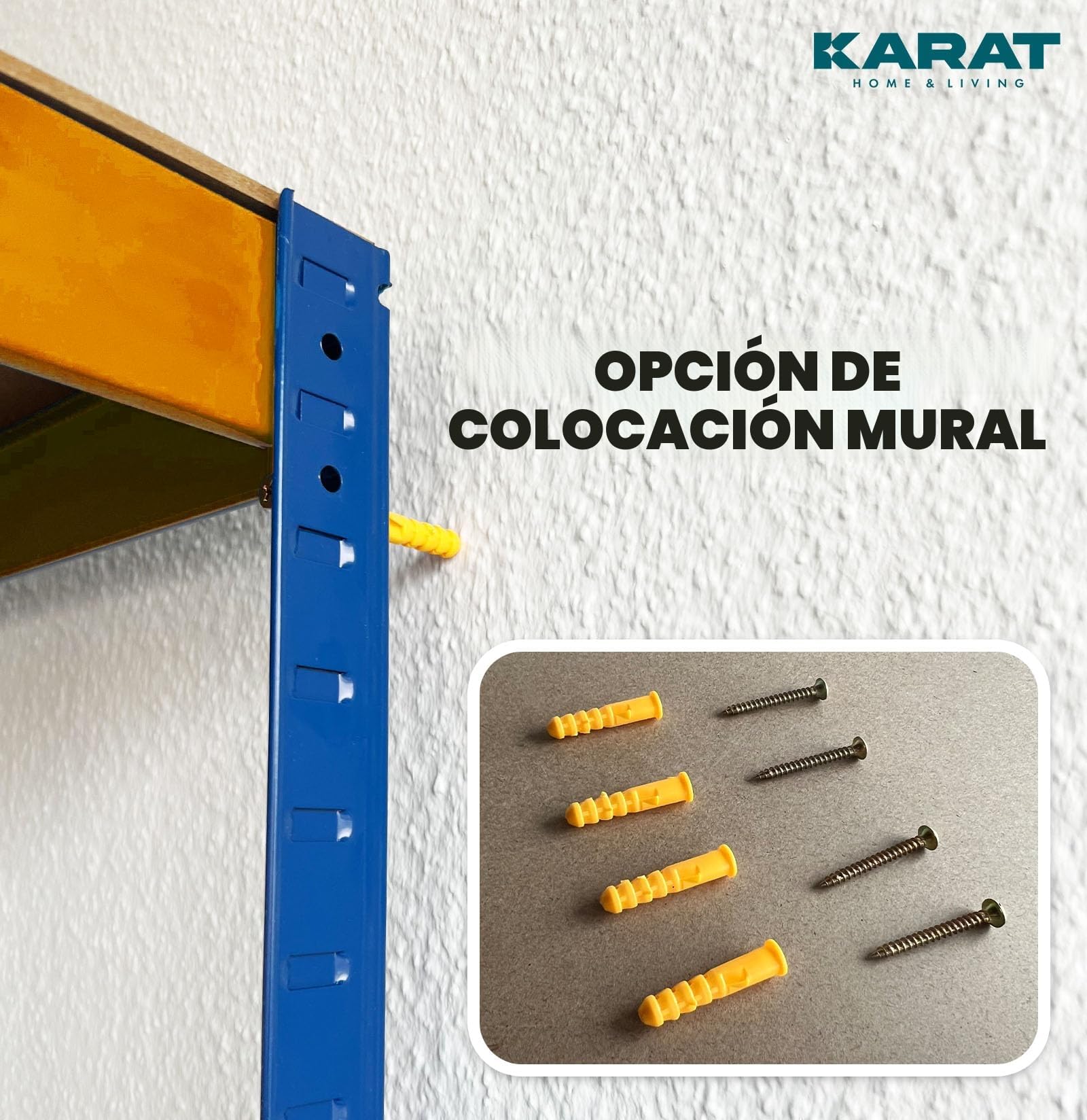 KARAT Estanterías de carga pesada para garaje, sótano, taller - Estantería modular - Estantería de gran luz - Estantería de almacén - Estantería de sótano - Estantería de esquina - Estantería para