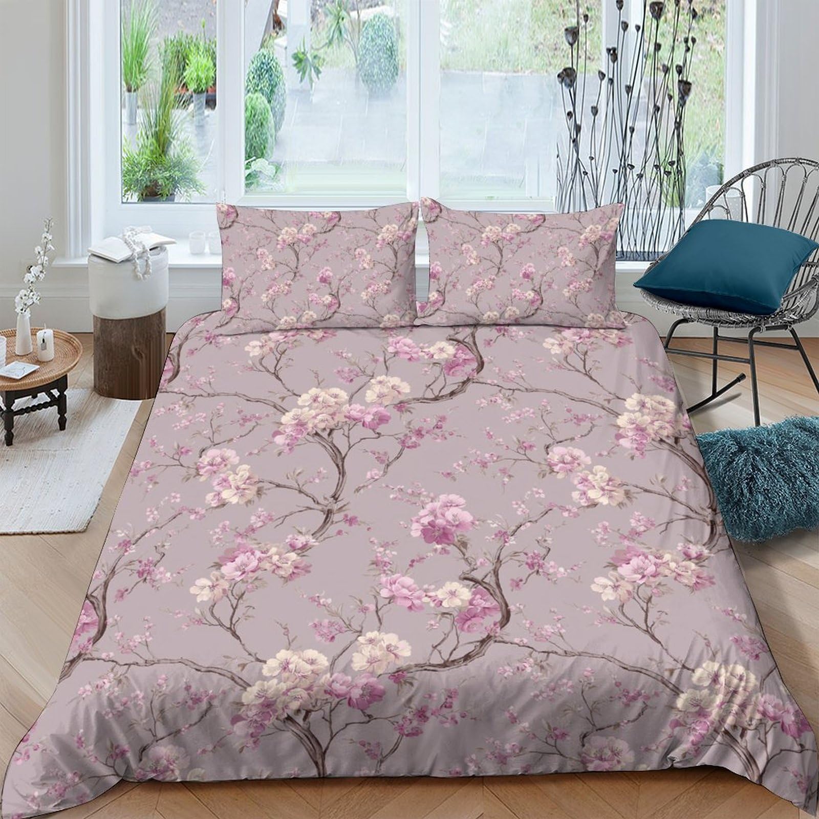 Ctjqhvkz Style-1 3D Printed Pink Orchid Fitted Sheet Microfiber Floral Mattress Cover Bedroom Decor Easy Care Dustproof Single（135X200cm）