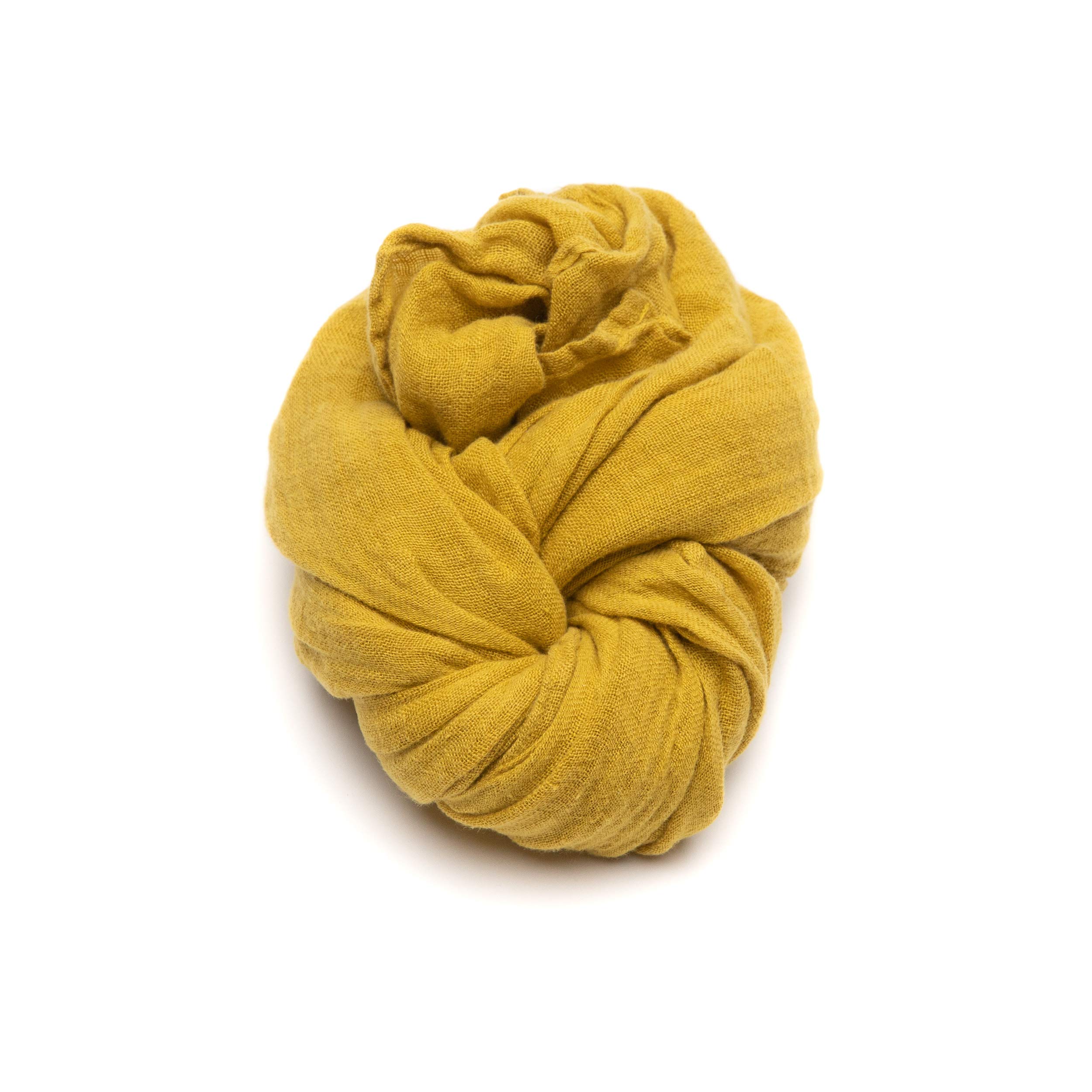 LinenMe 100% Linen Scarf for Women Men Unisex Garza 70 x 200 cm, Summer Shawl Lightweight Soft Breathable Comfortable, Mustard