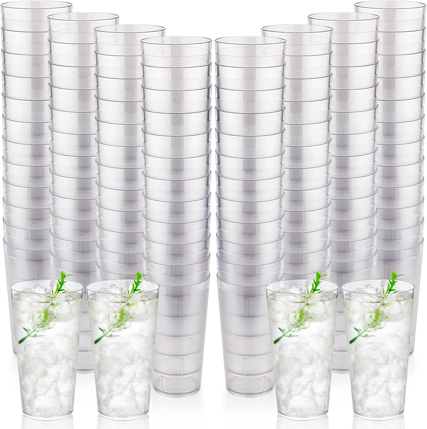 Mumufy 48 Pieces Stackable Plastic Tumblers Restaurant