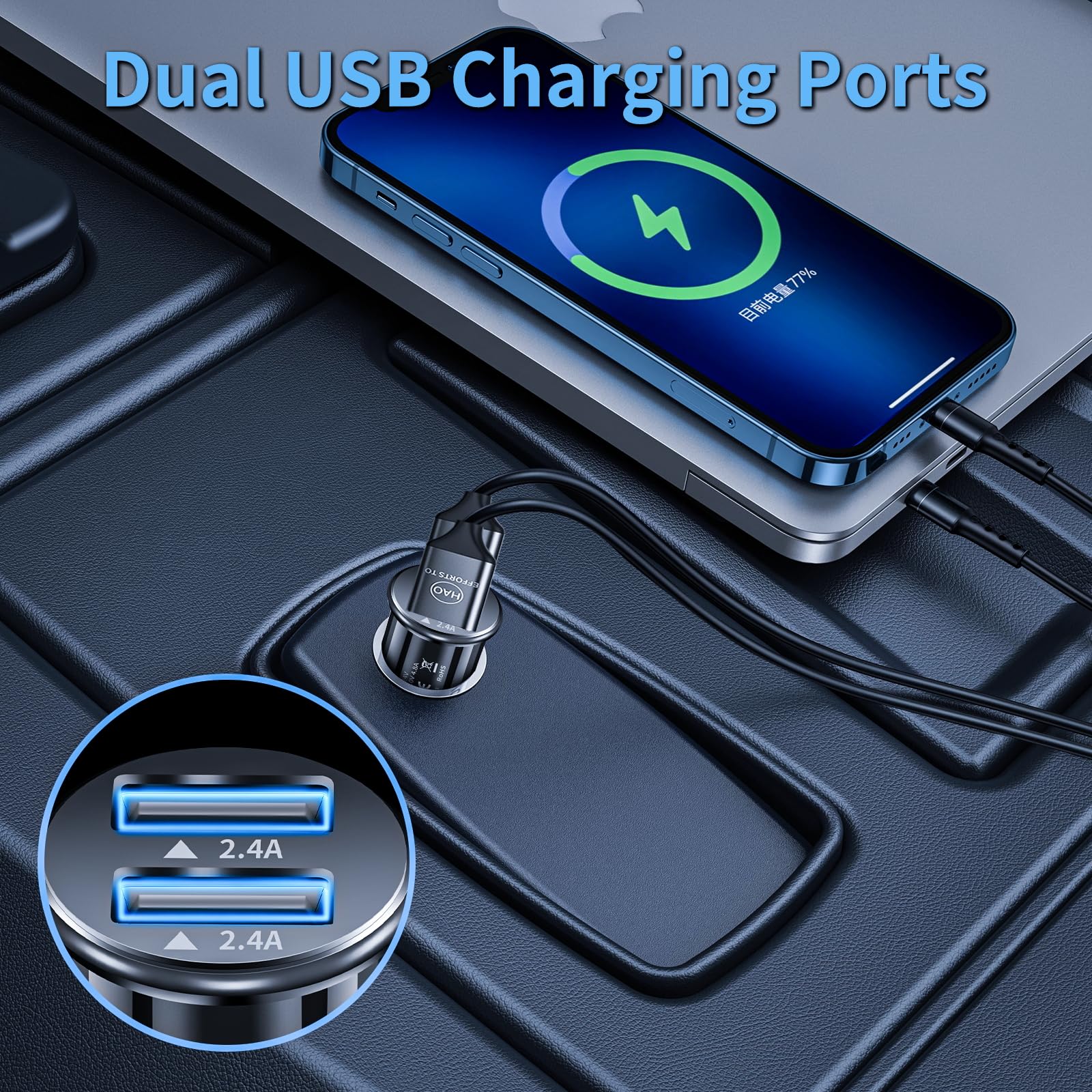 Adattatore Per Accendisigari Da Auto USB QC3.0, Caricabatteria Da Auto Con Luce Led Interruttore Onoff Doppia Porta 36w3a Ricarica Rapida Per Telefono Fotocamera E Altro Ancora 90420752