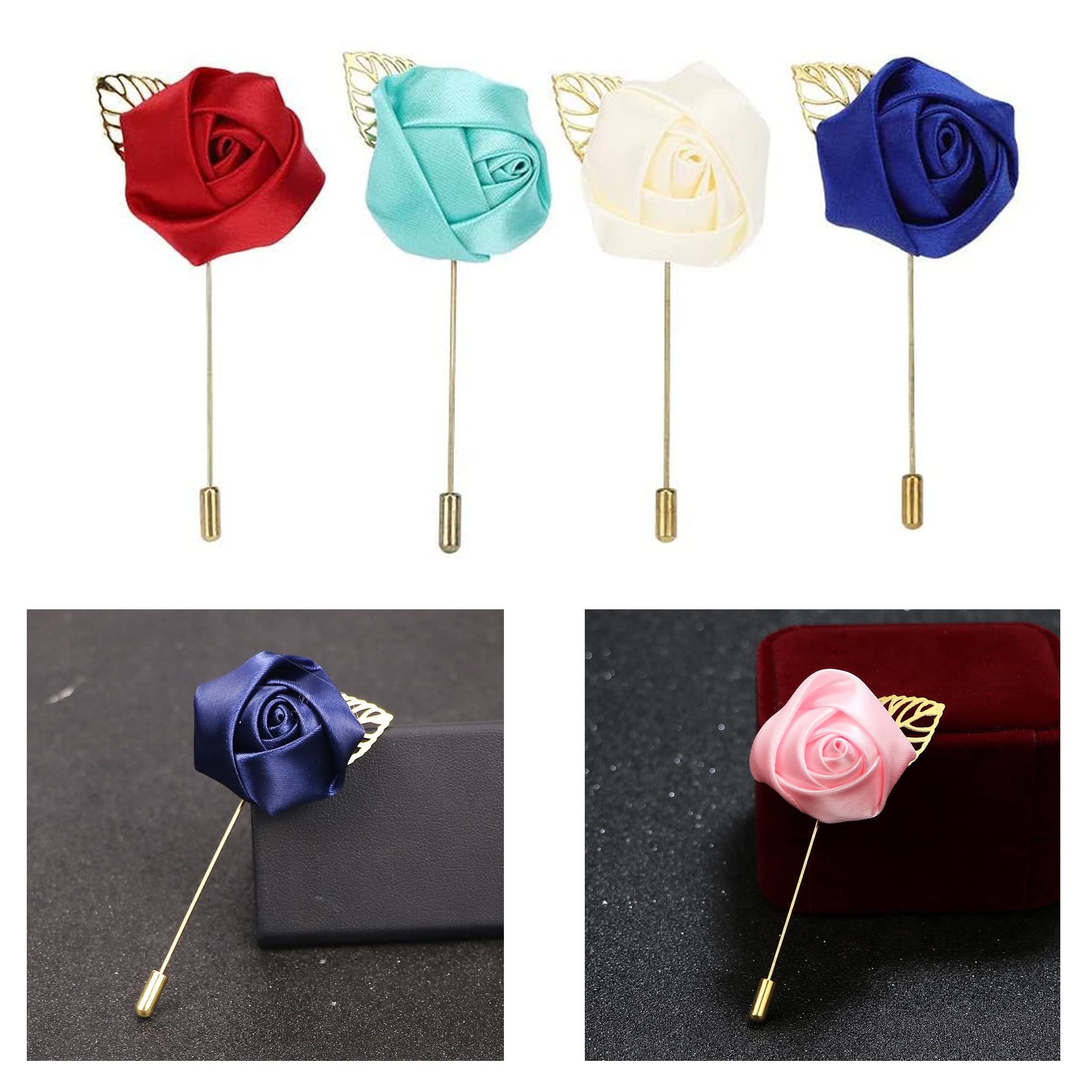 10 Spille Boutonniere Per Matrimonio - Fiori Artificiali | Per Sposo, Testimoni | Eleganti E Resistenti - Foto 8