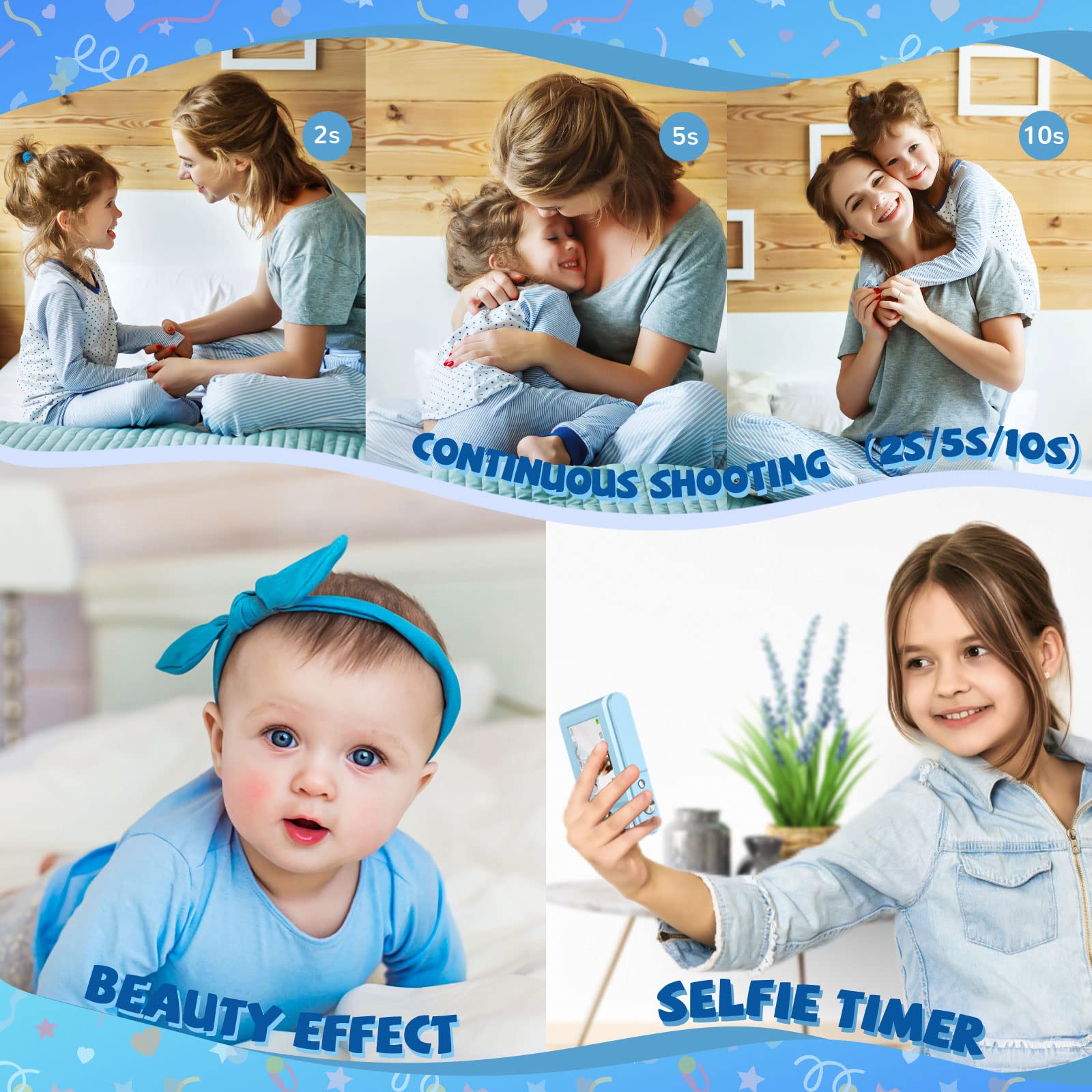 Digitalkamera, Bofypoo Fotokamera Autofokus 32G Karte FHD 1080P 48MP mit 16-fachem Digitalzoom, Kompaktkamera Tragbare Minikamera für Jugendliche, Kinder, Studenten, Anfänger (Dunkelblau)