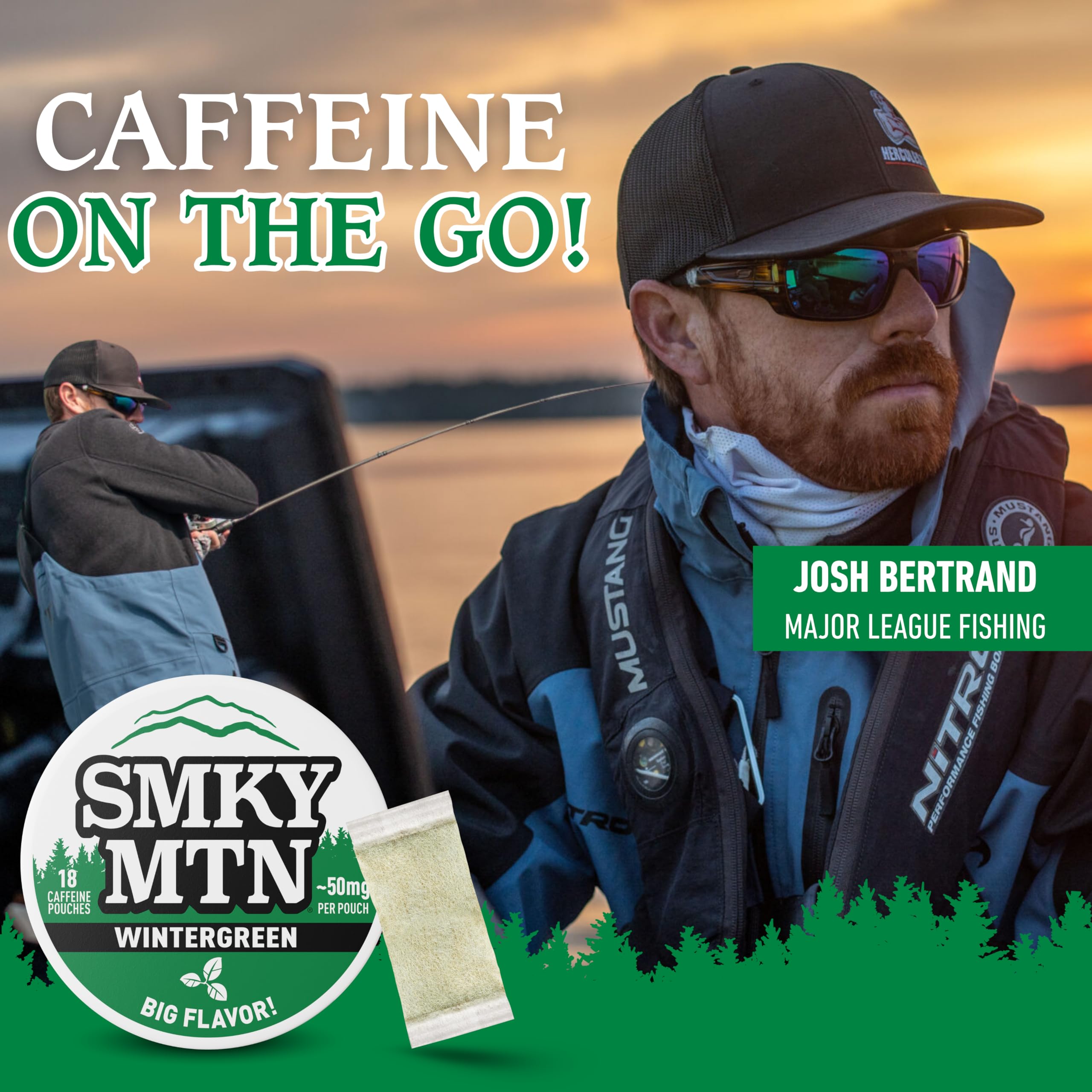 Smokey Mountain Caffeinated Pouches - Wintergreen - Tobacco Free and Nicotine Free - 1 Can - 15 Pouches Per Can product thumbnail 6