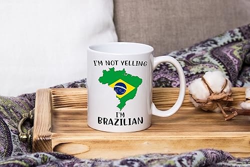 Miniatura 4 de Divertidas tazas de café del orgullo de Brasil, con texto en inglés "I Not Yelling I'm Brazilian Cup", idea de regalo para hombres y mujeres