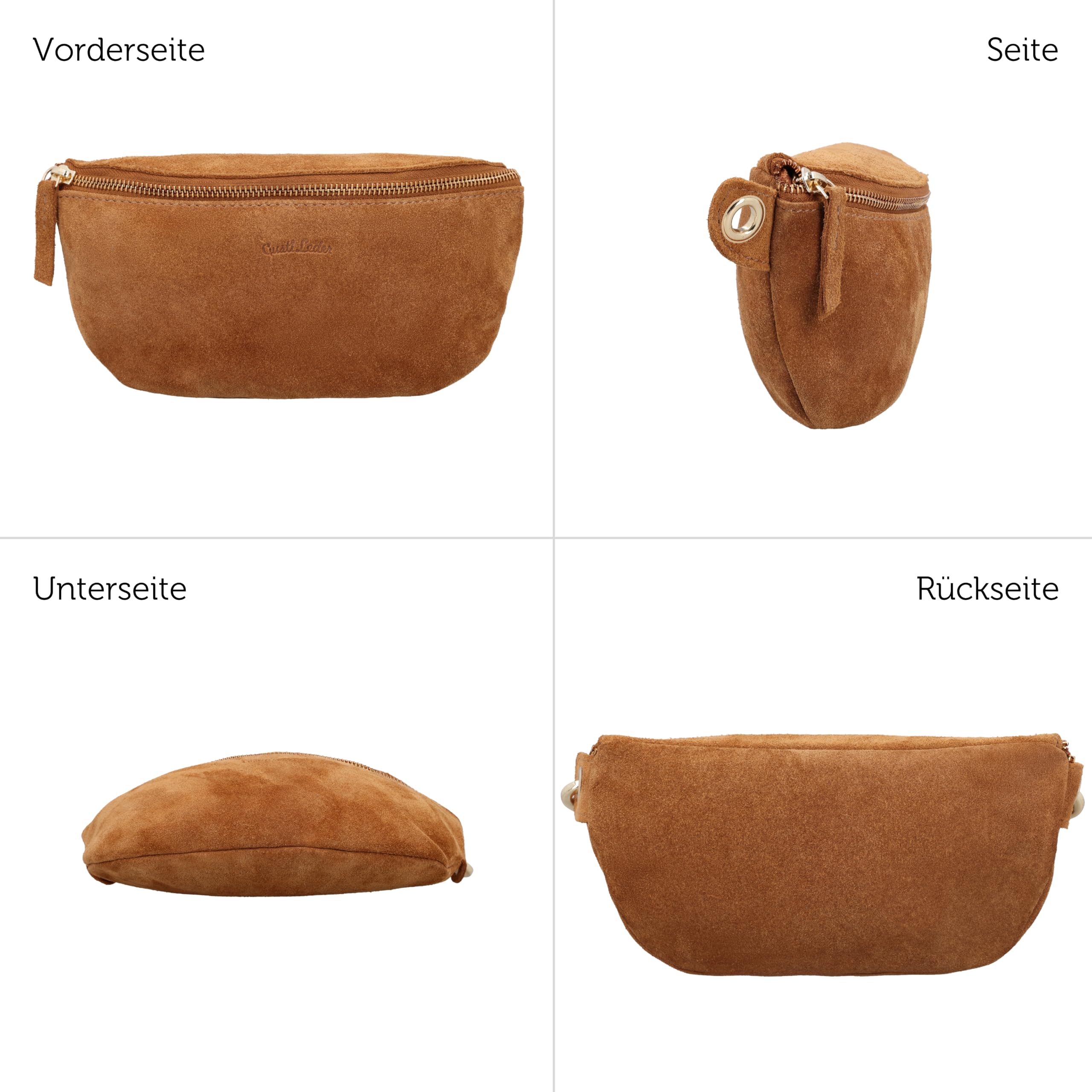 Gusti Leder Bauchtasche Rosamonde - Bauchtasche mit AirTag-Fach und verstellbarem Tragegurt