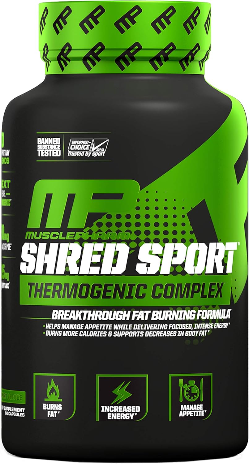 MusclePharm Shred Sport Thermogenic Fat Burner Weight Loss Supplement